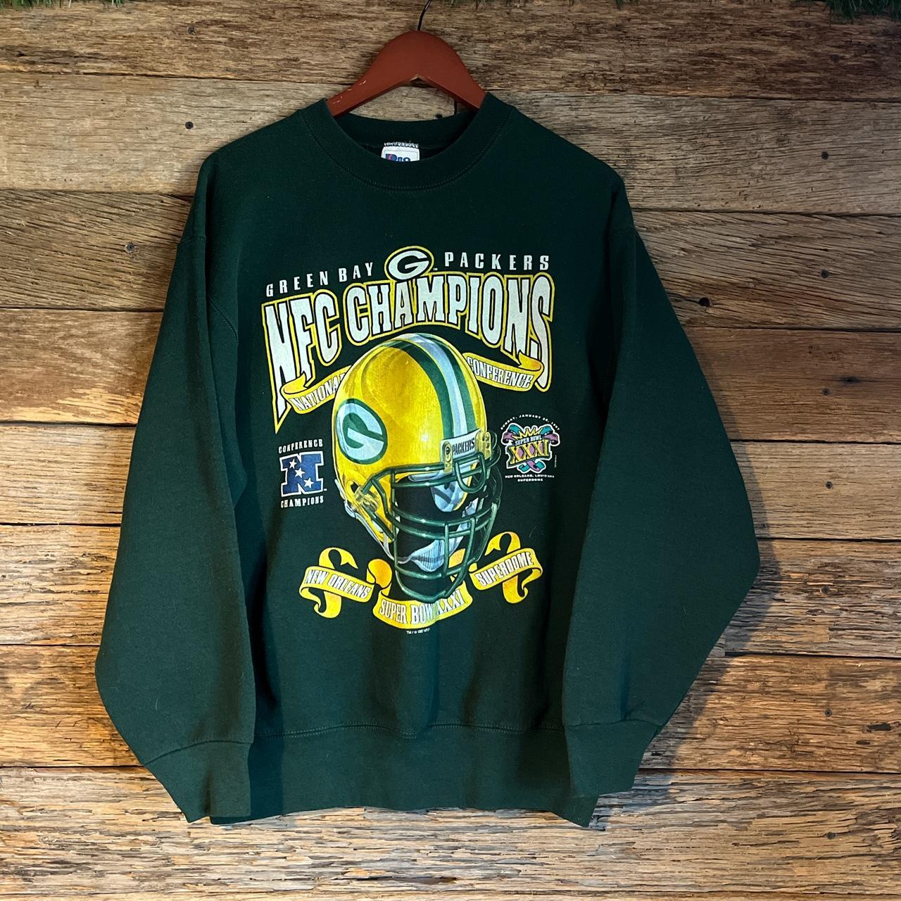 Vintage 90s Green Bay Packers Crew Neck Sweatshirt L - Depop