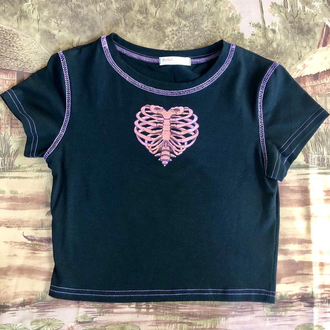 Super Cute Heart Skeleton Crop Top Wore It Like Depop