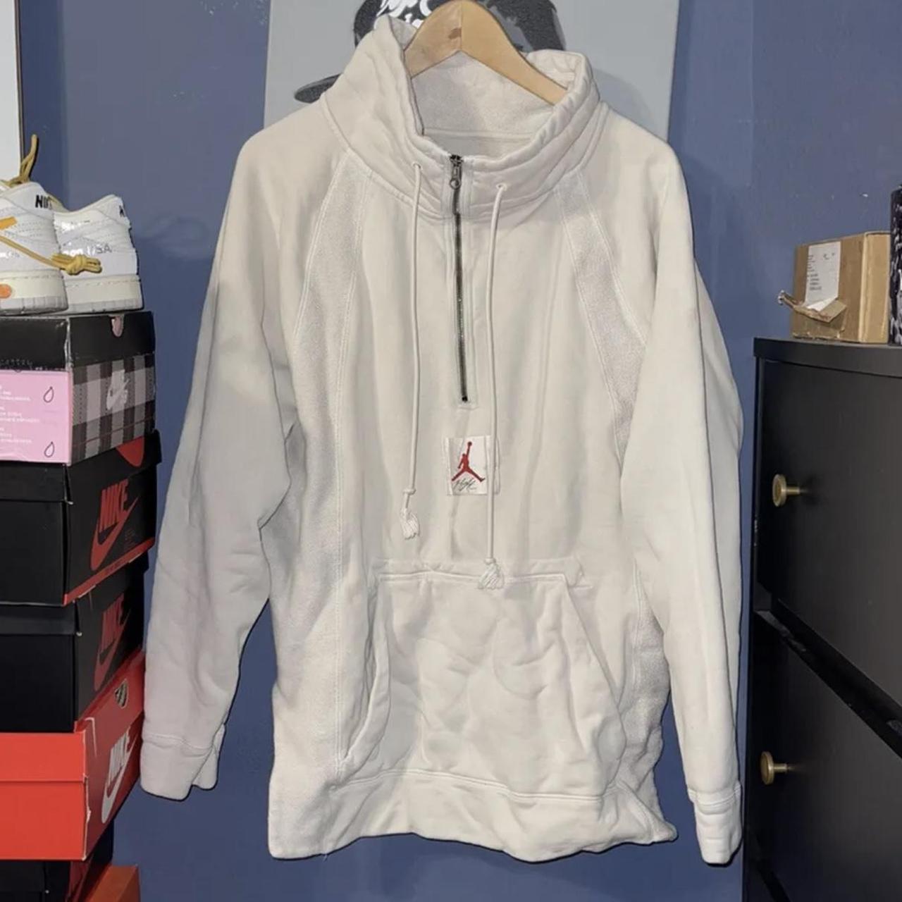 Jordan Men's Cream and Red Jumper Depop