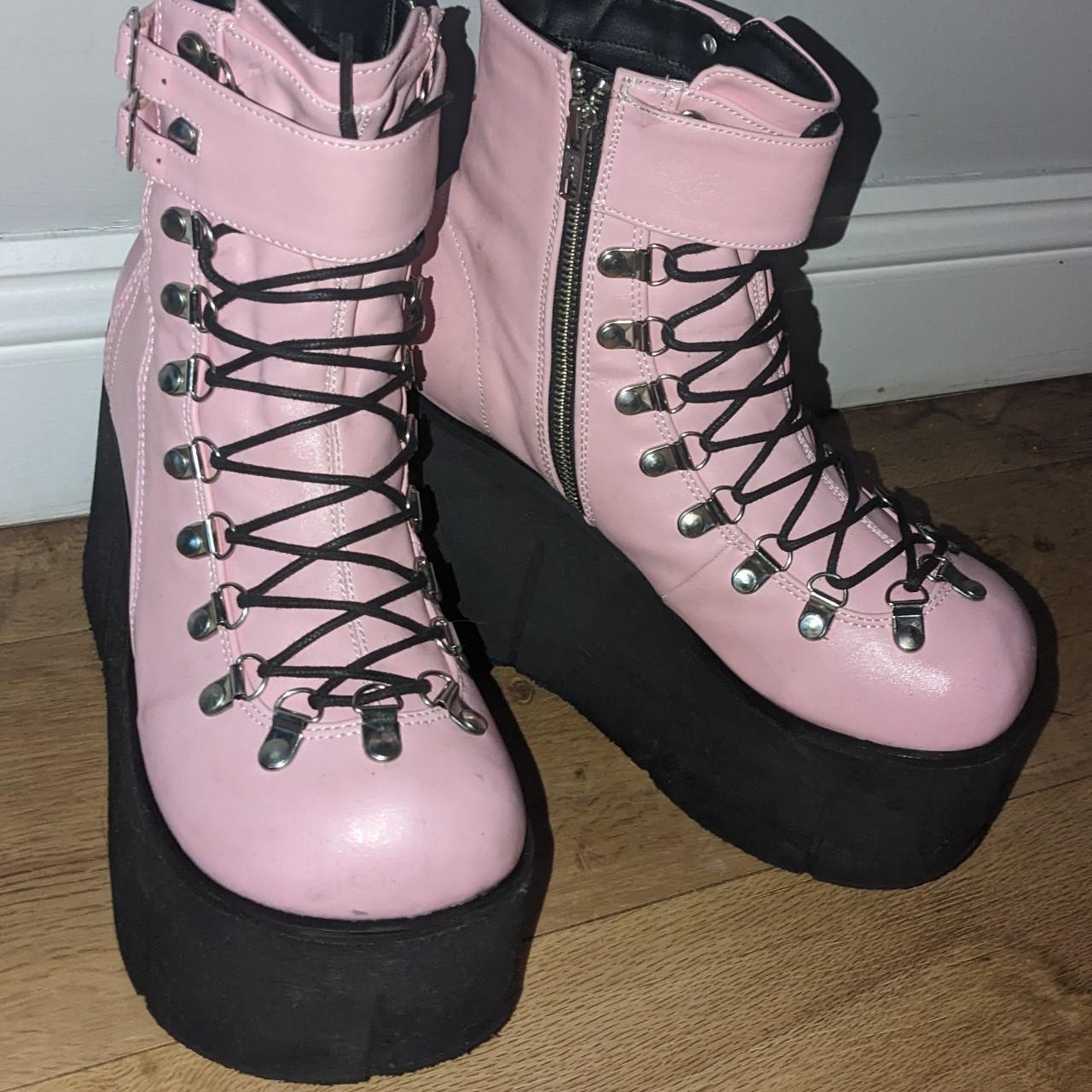 demonia pink boots