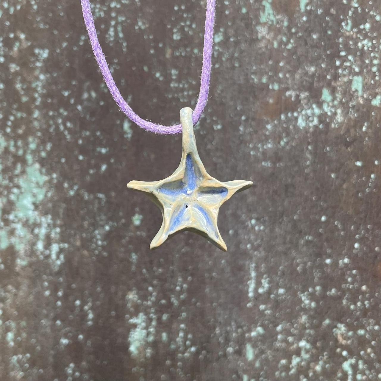 Stained Glass Star Necklace 💜⭐️🫧 𓇼 the ceramic bead... - Depop