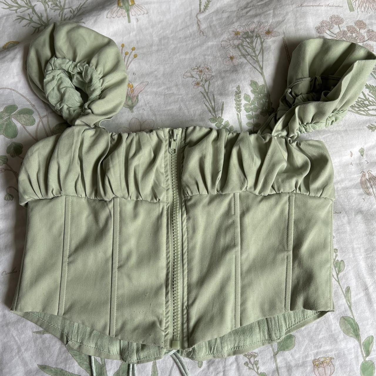 princess polly pistachio green corset top with... Depop