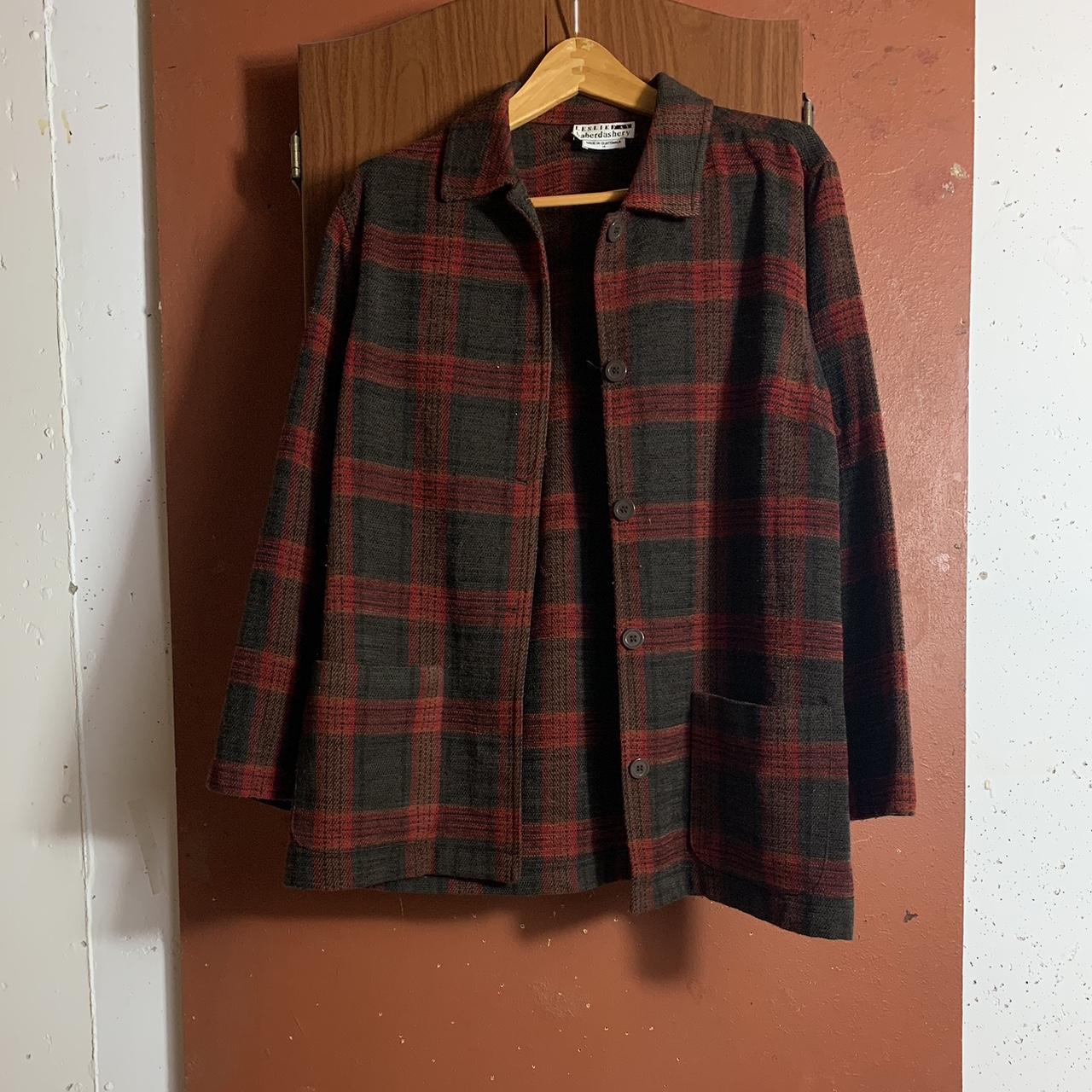 Flannel Chore Jacket French Plaid Lumberjack Thick... - Depop