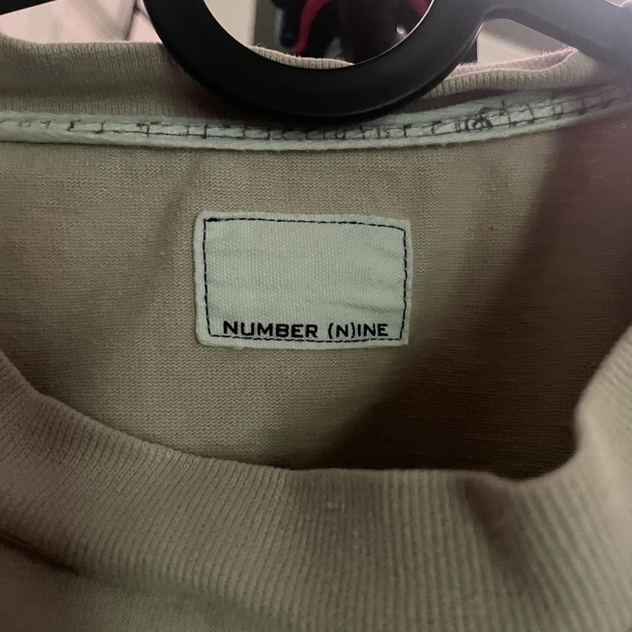 Number (N)ine Men's Tan and Cream T-shirt | Depop