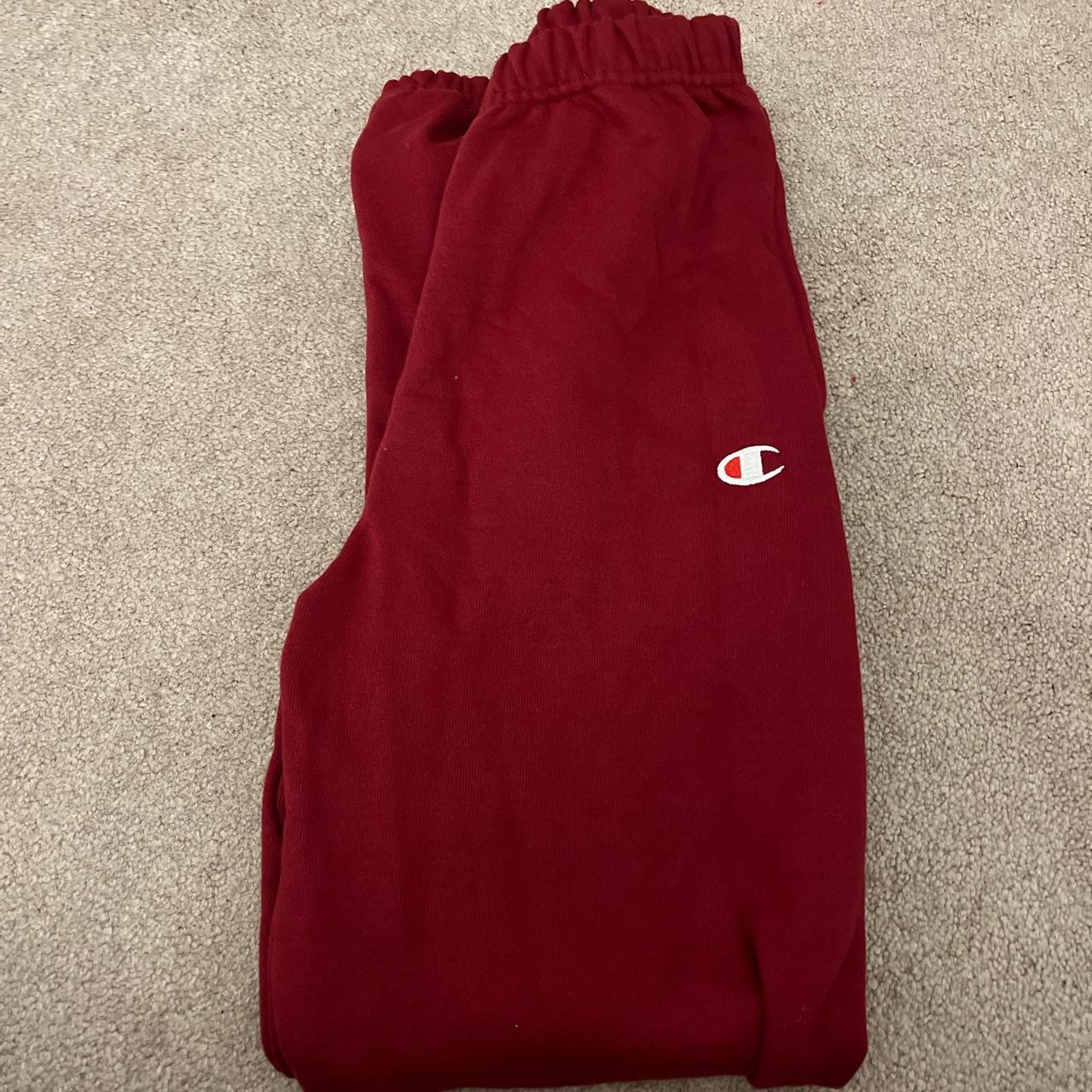 Champion Women's Burgundy and Red Joggers-tracksuits | Depop