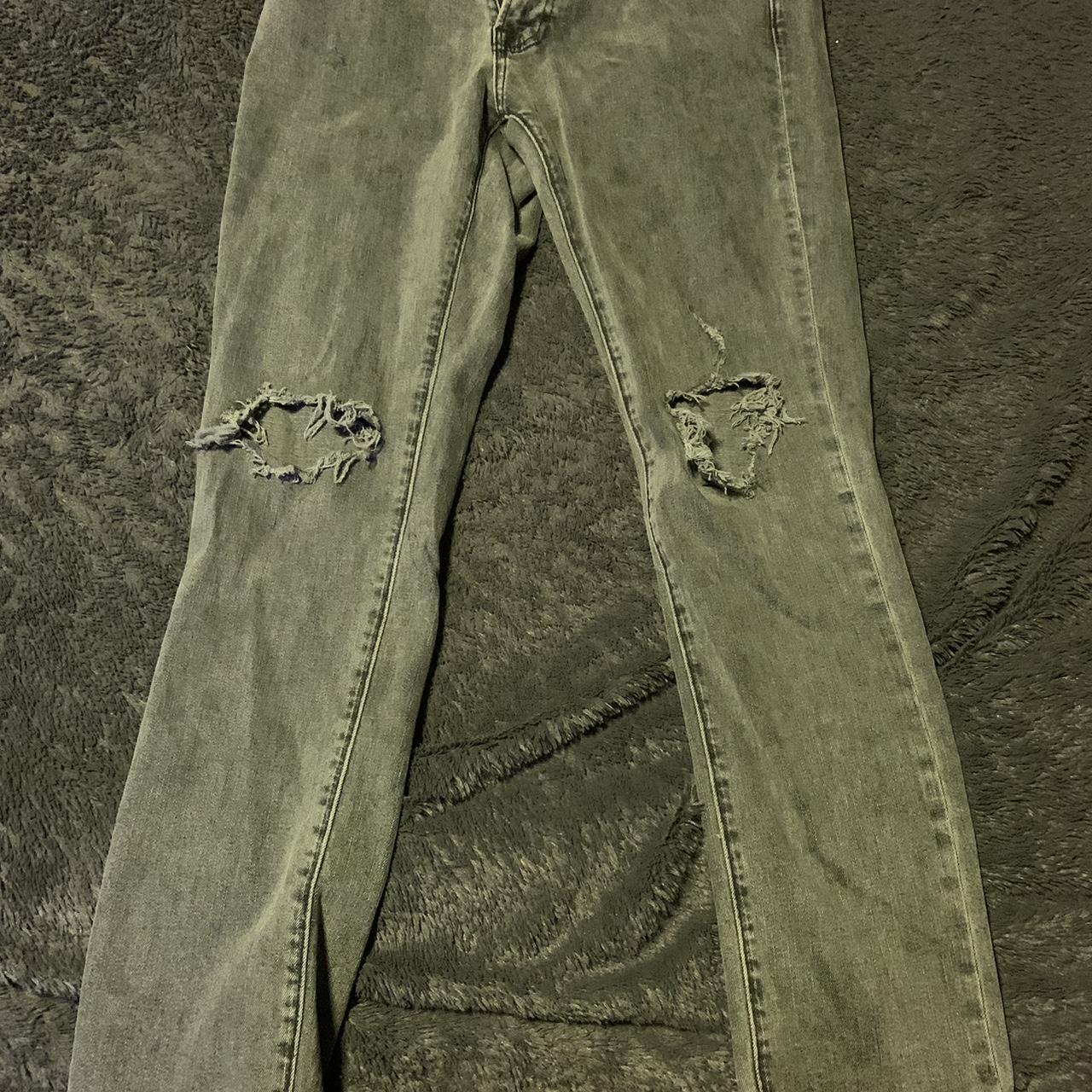 Abercrombie & Fitch Men's Grey and Black Jeans Depop