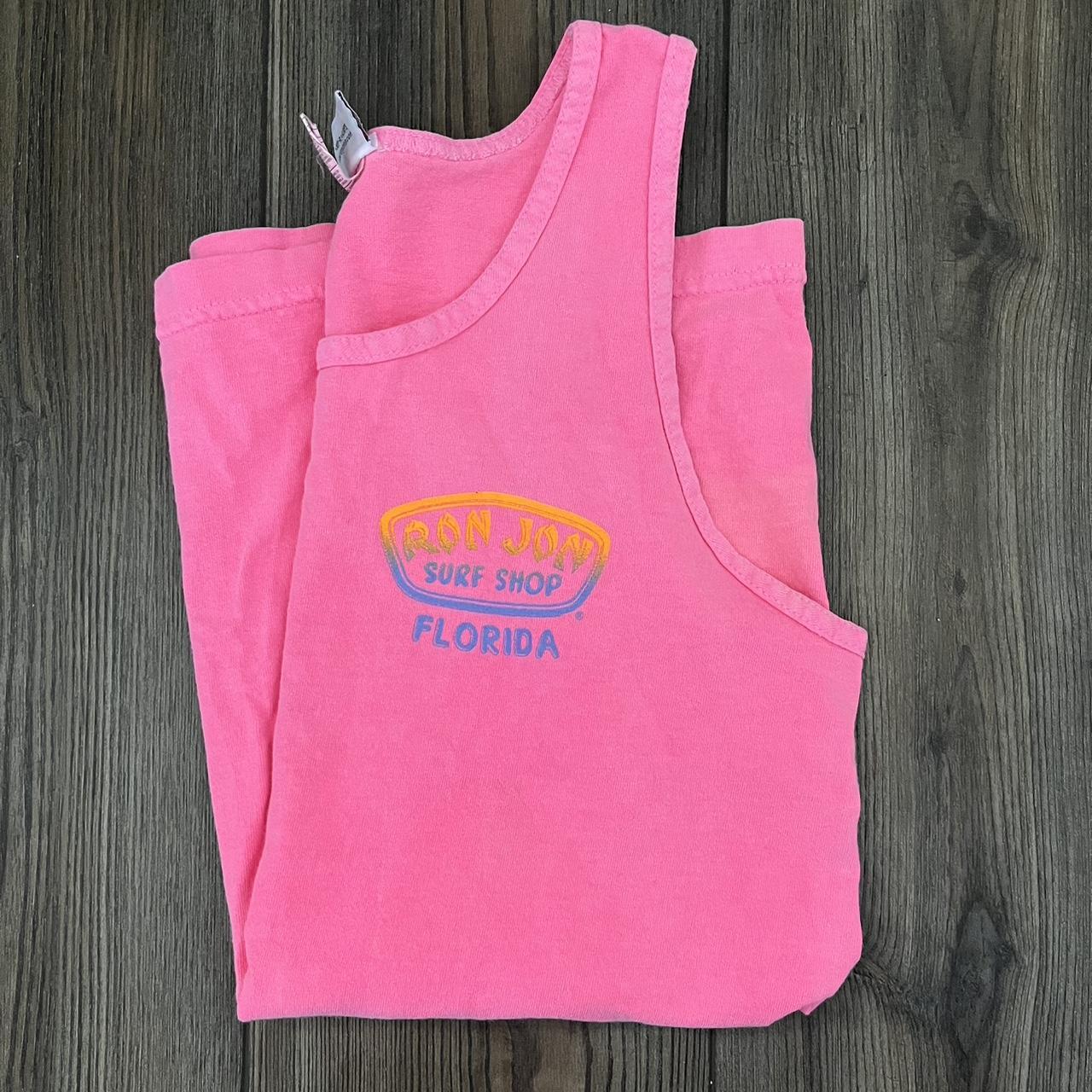 pink ron jon surf shop tank top size small... Depop