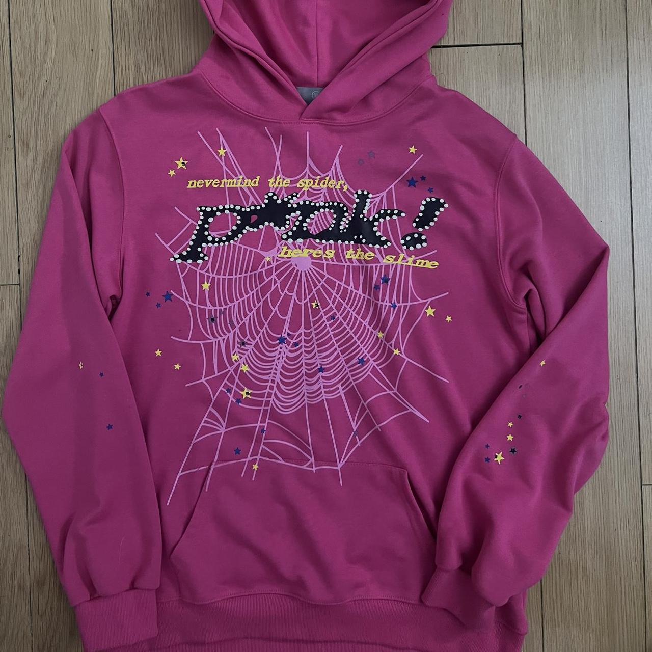 “pink” Spider Hoodie Size M Never worn, excellent... - Depop