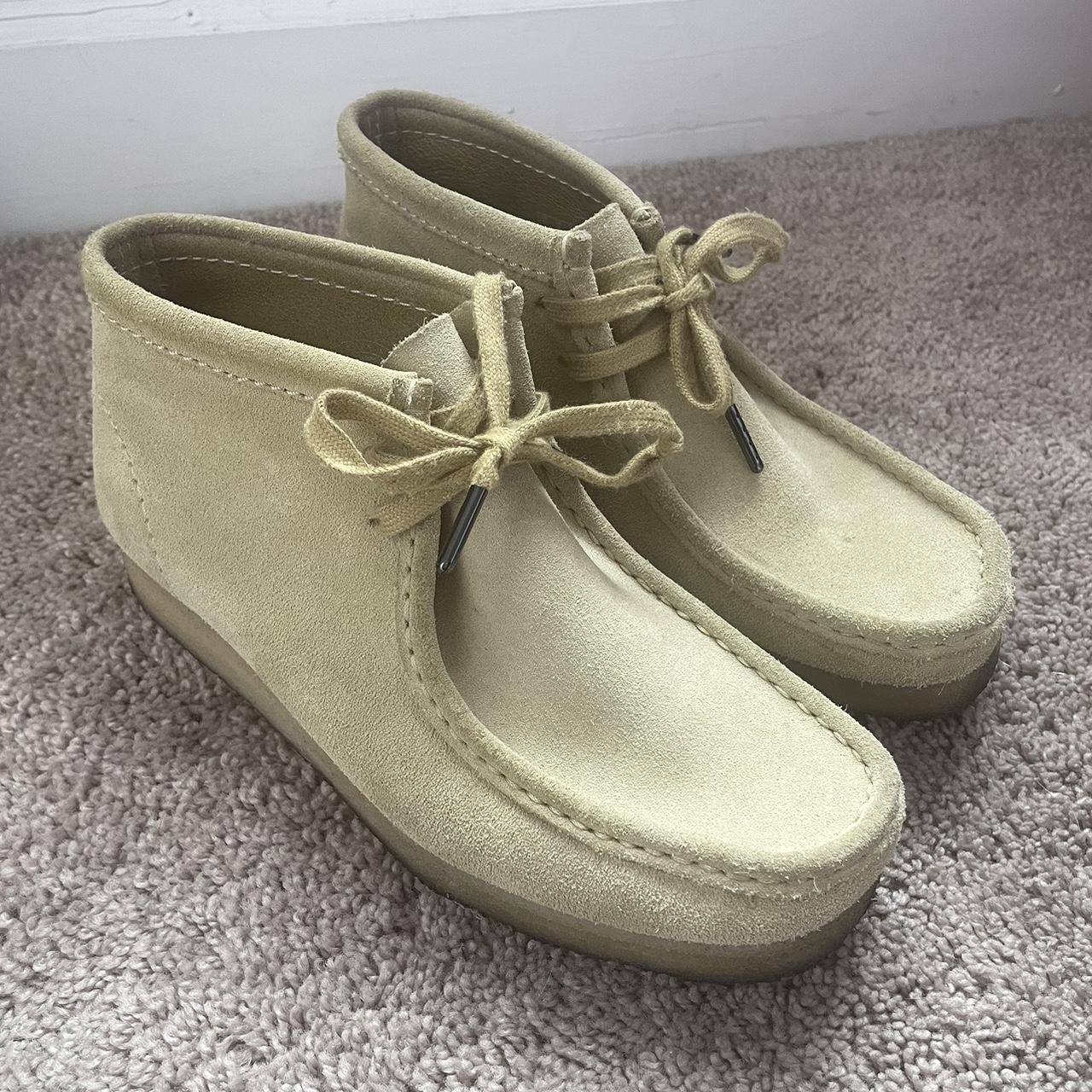 Clarks Original Wu Blue & Cream Original - Depop