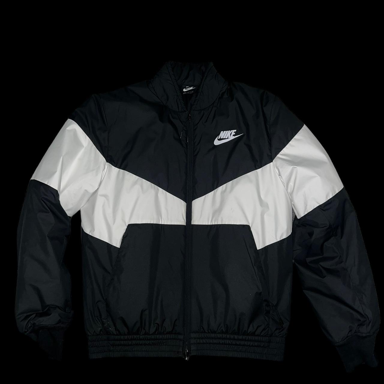 Nike Black & White Bomber Jacket Size Medium No... - Depop