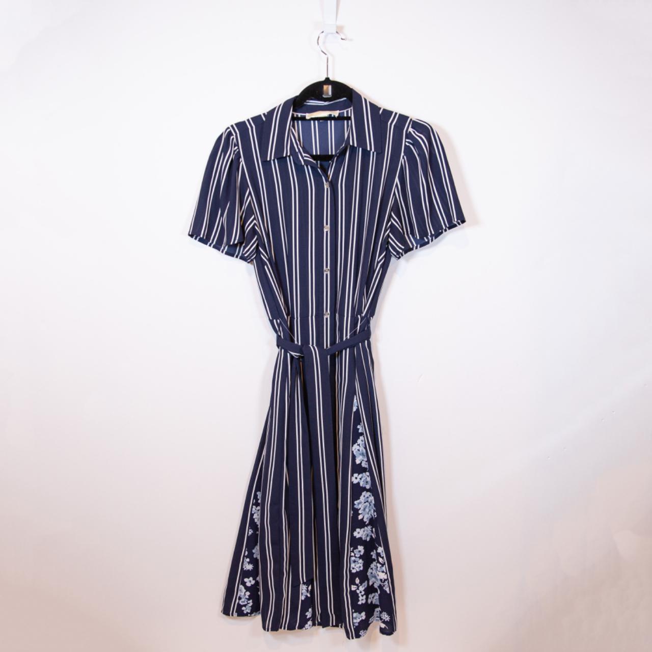 MICHAEL Michael Kors Blue White Stripe Floral Print. Depop