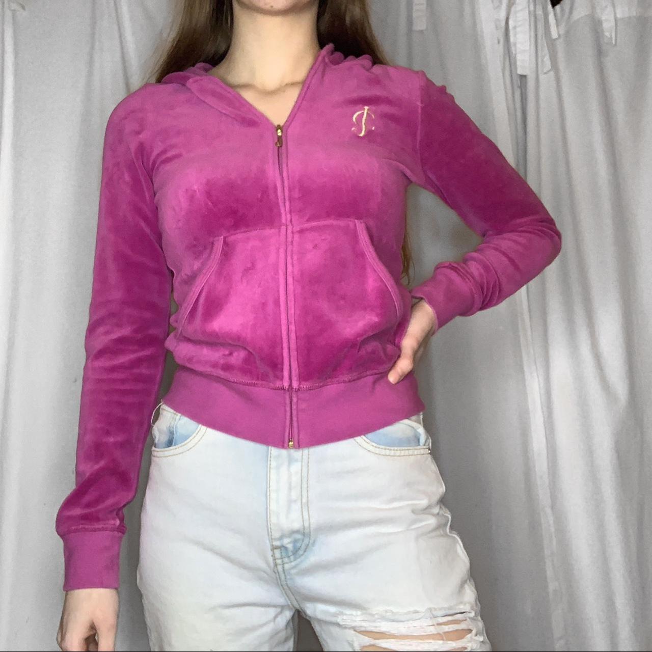 Vintage Juicy Couture Velour Purple Zip-Up Hoodie... - Depop