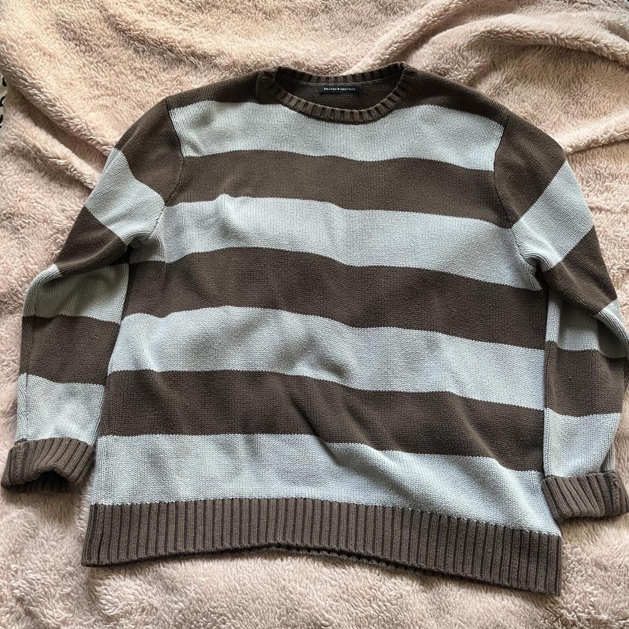 ﾟBrandy Melville brown and baby blue Tate /... - Depop