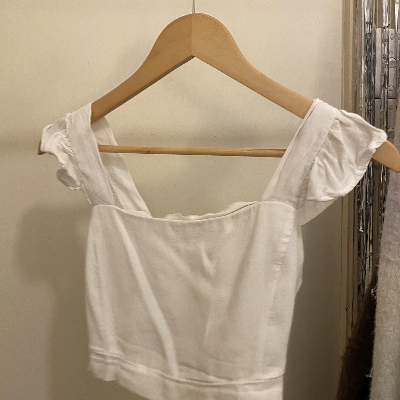 white tie up top, slightly faded due to wear - Depop