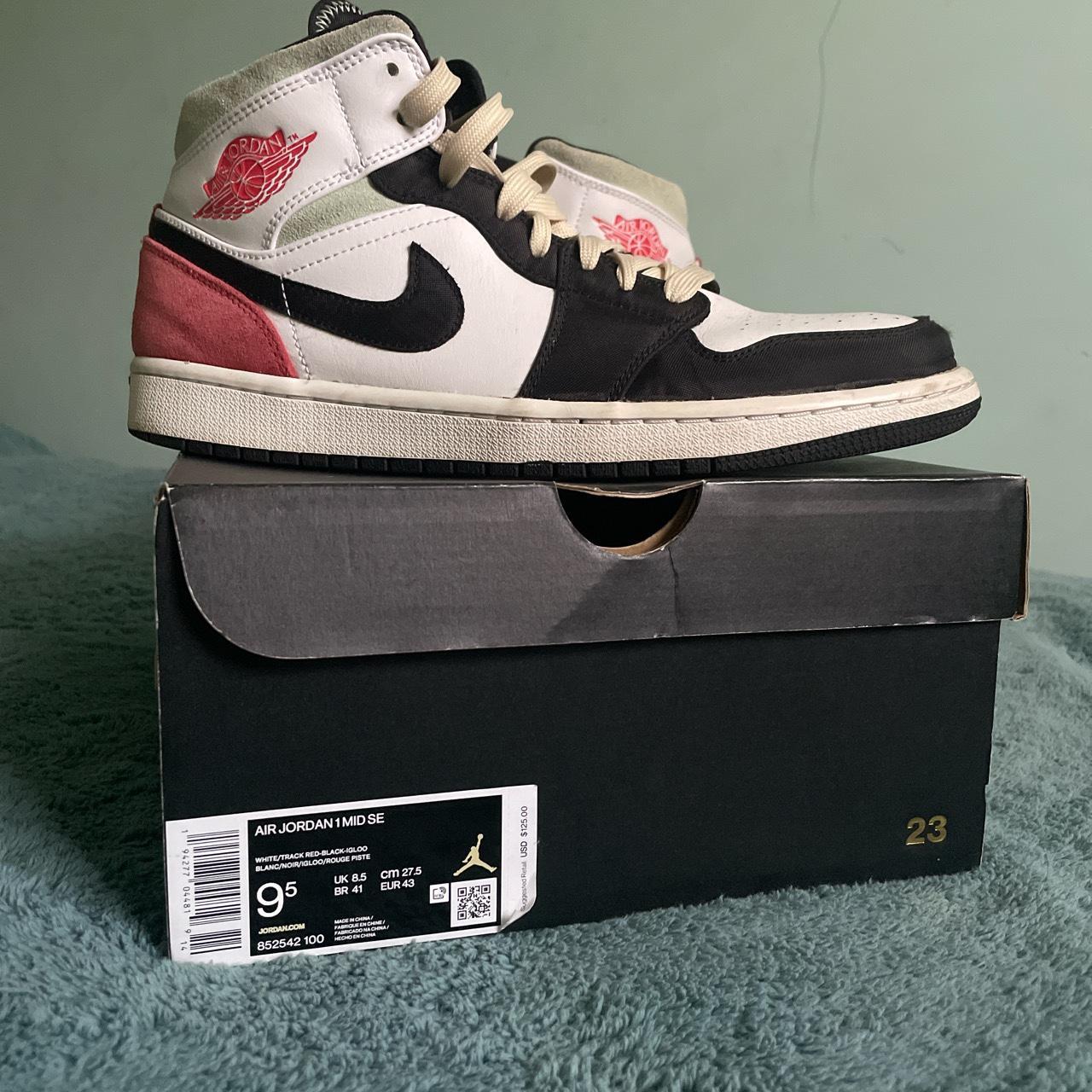 Air jordan 1 mid trainers white track store red black igloo