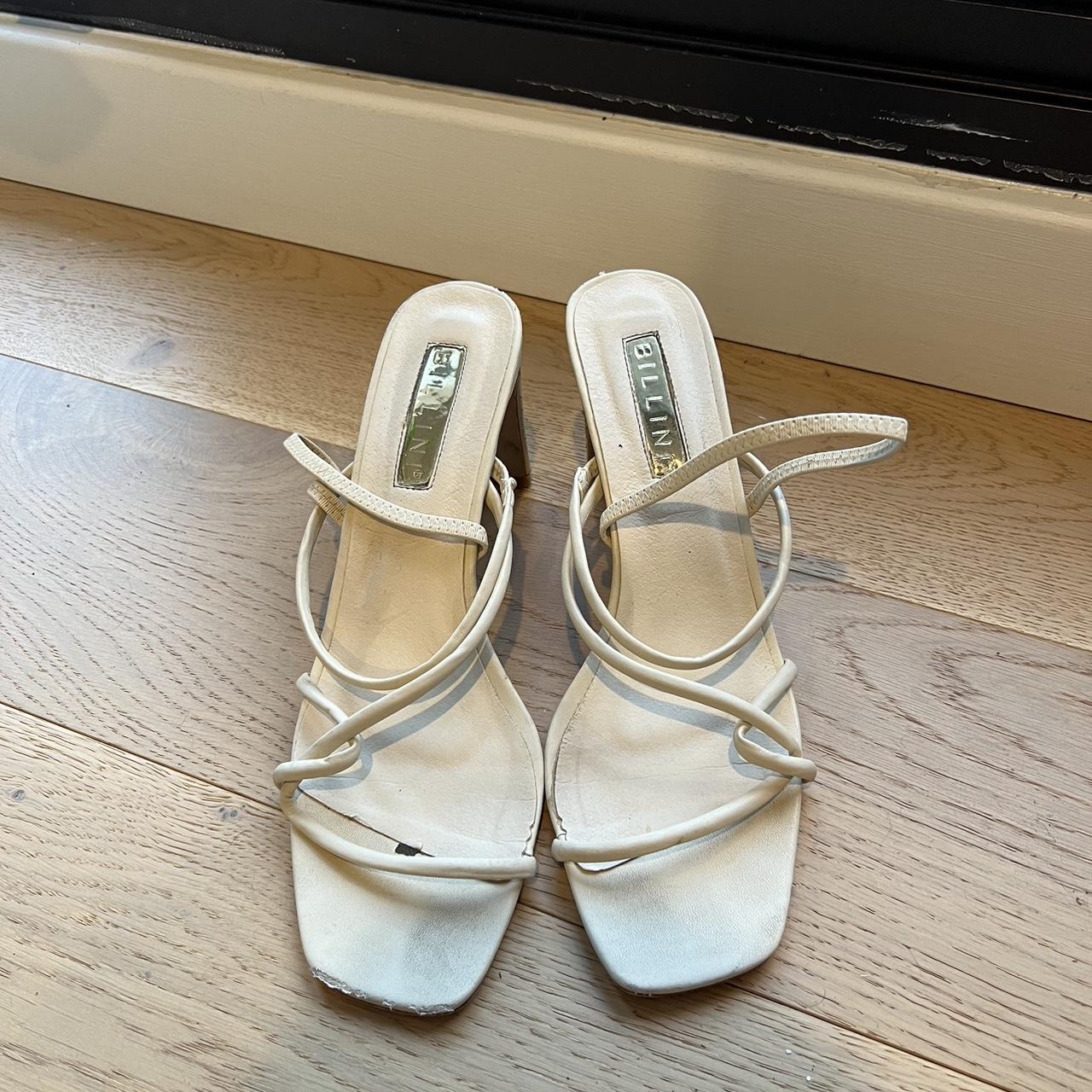 billini white strappy heel 🤍 size 9 (aus) simple... - Depop