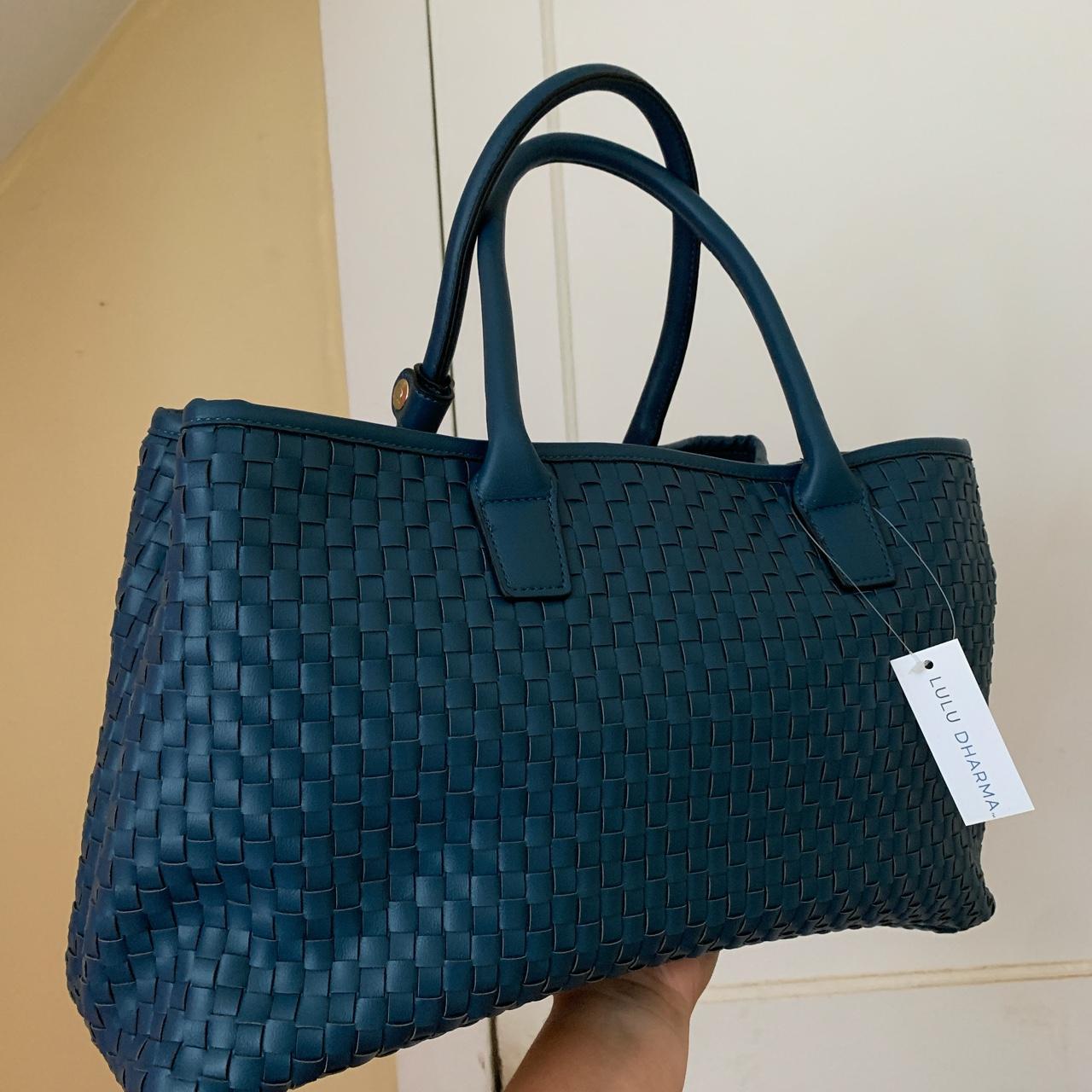 Lulu Dharma Blue Napa Woven Tote 18 L x 10 H x Depop