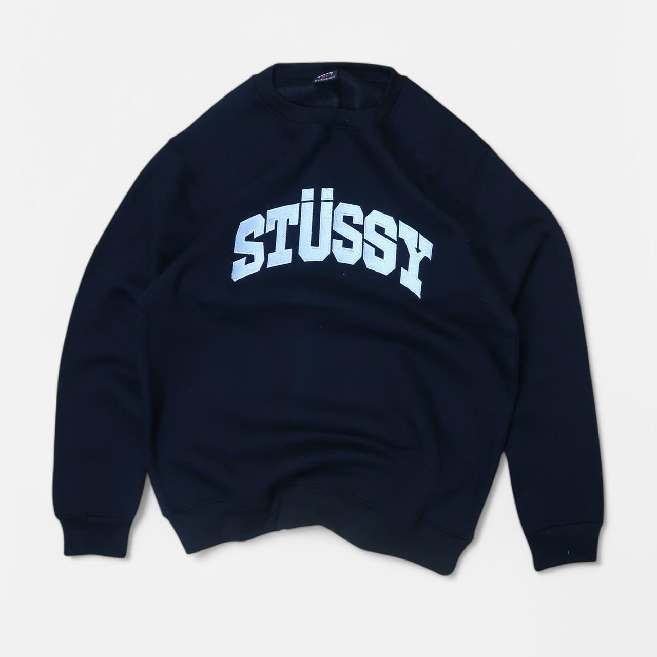 open to offers black stussy osaka jumper size | Depop