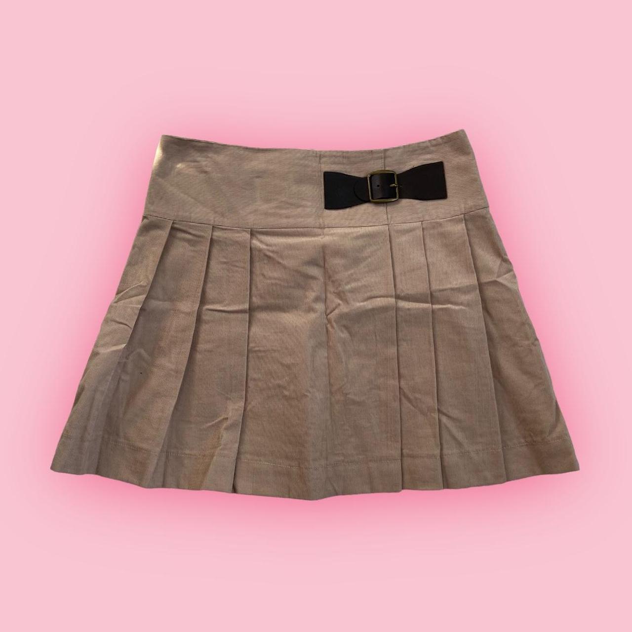 Women's Cream and Tan Skirt Depop