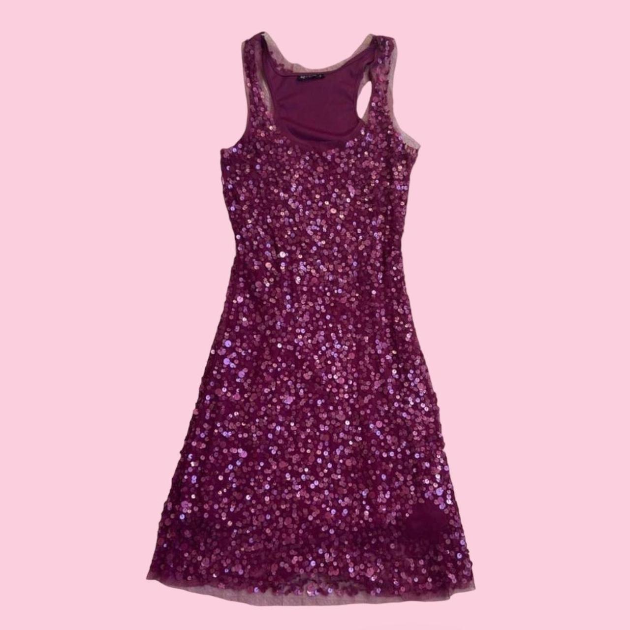 Women's Pink and Purple Dress Depop