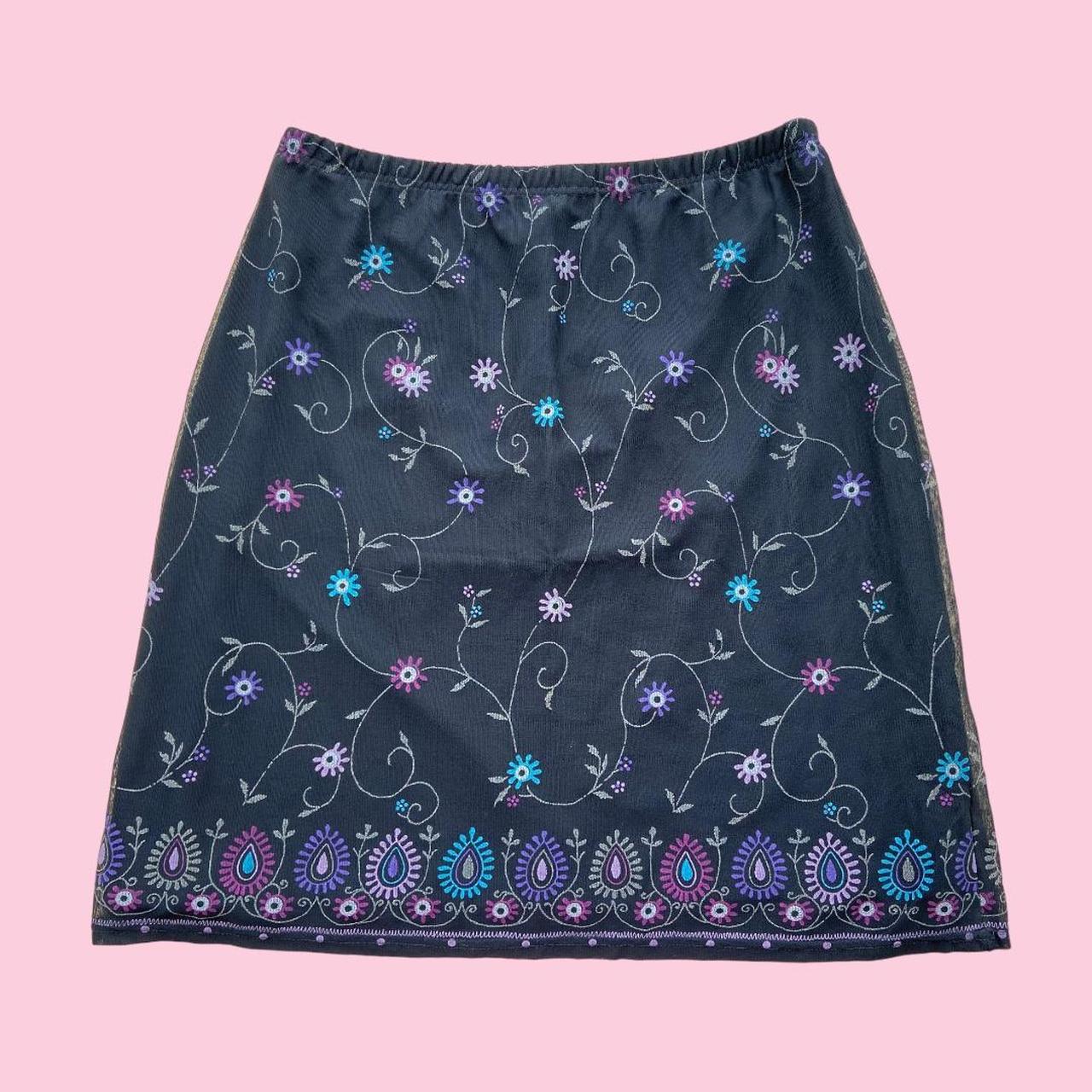 Y2k paisley print mesh midi skirt Y2k mesh midi... - Depop