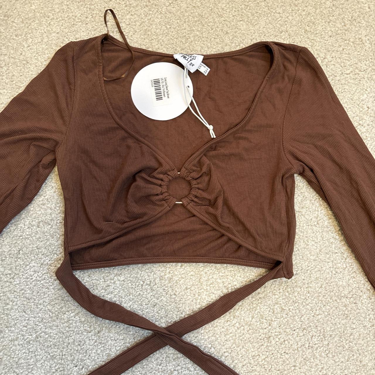 Brown Princess Polly long sleeve top size 10
