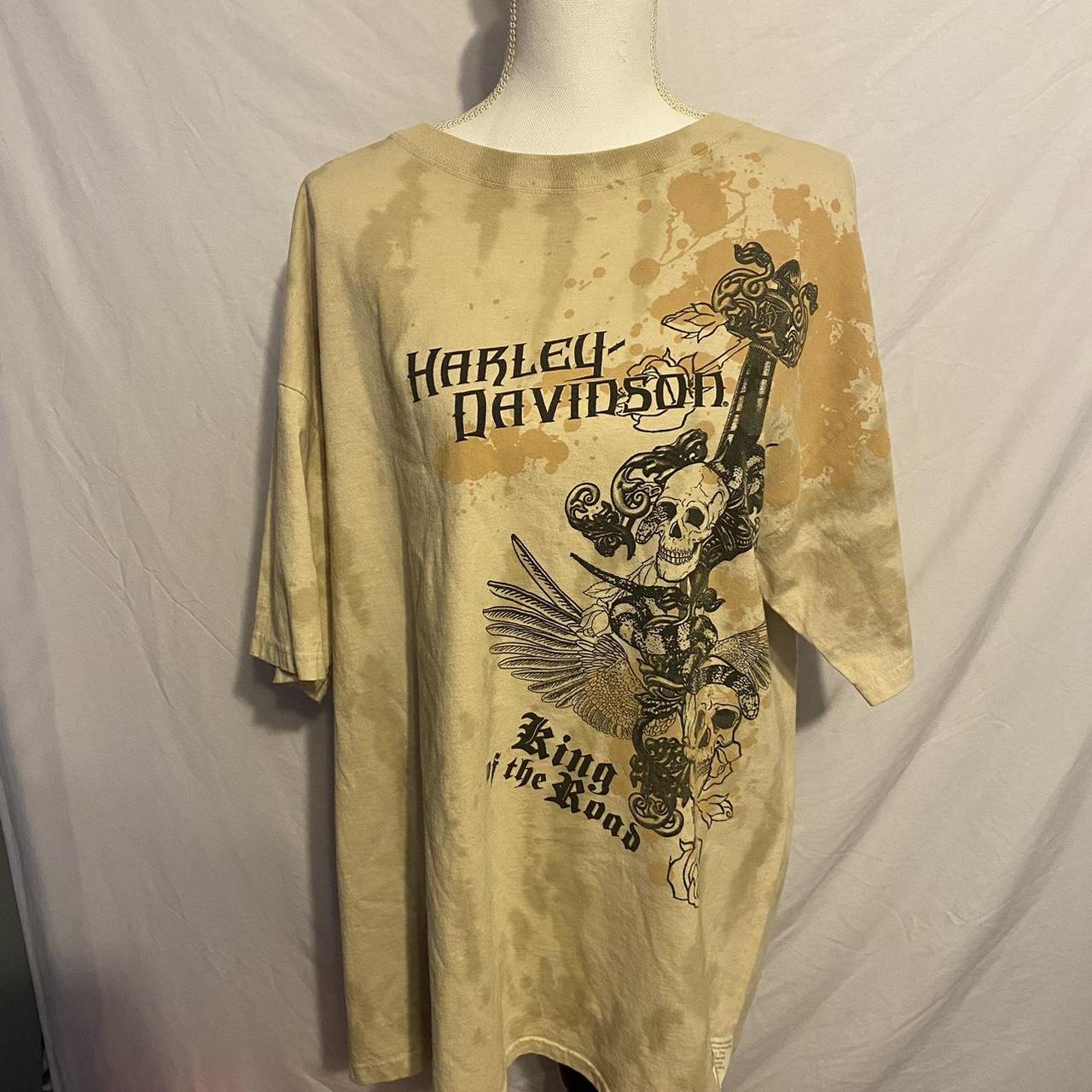 Harley Davidson Men S Cream T Shirt Depop