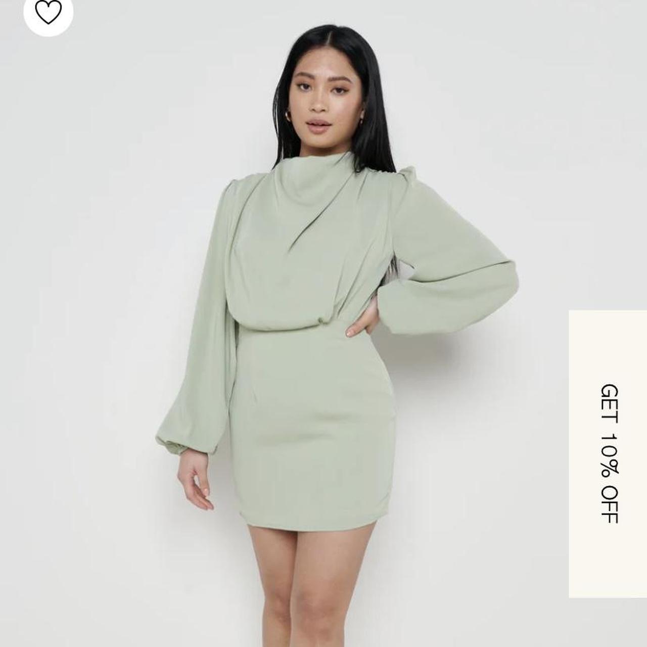 Lavish Alive Mint Green Long Sleeve Mini Dress New. Depop