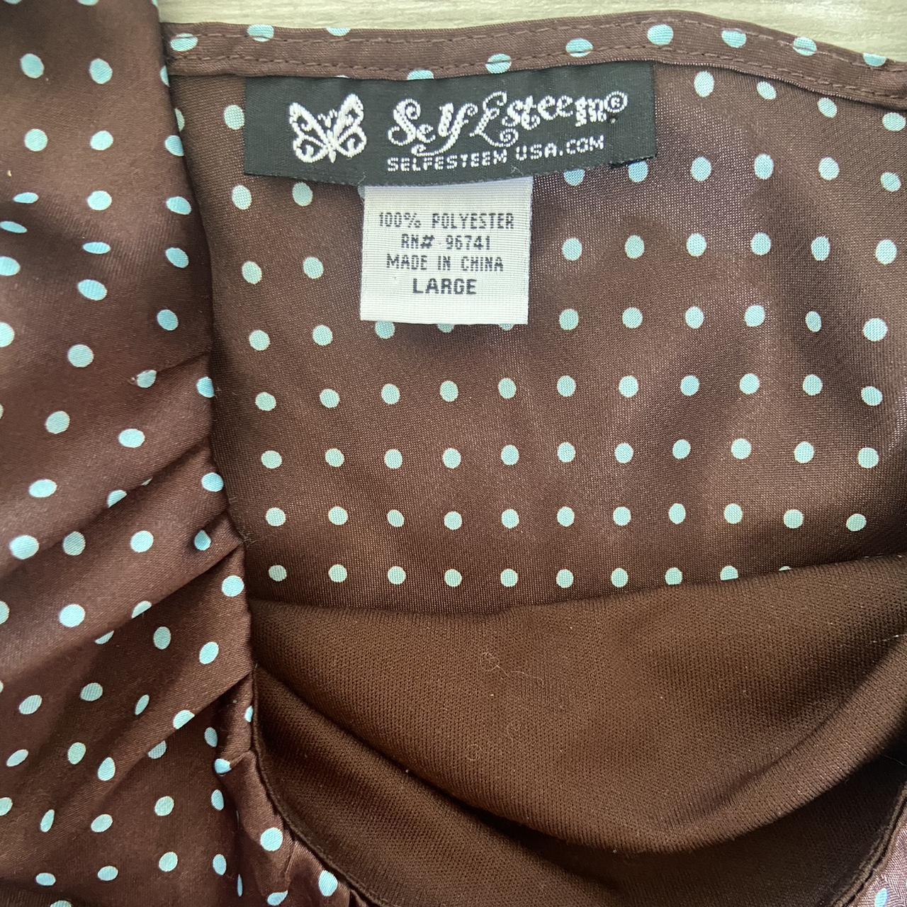 🤎Y2K SELF ESTEEM BROWN POLKA DOT MILKMAID TOP🤎 This... - Depop