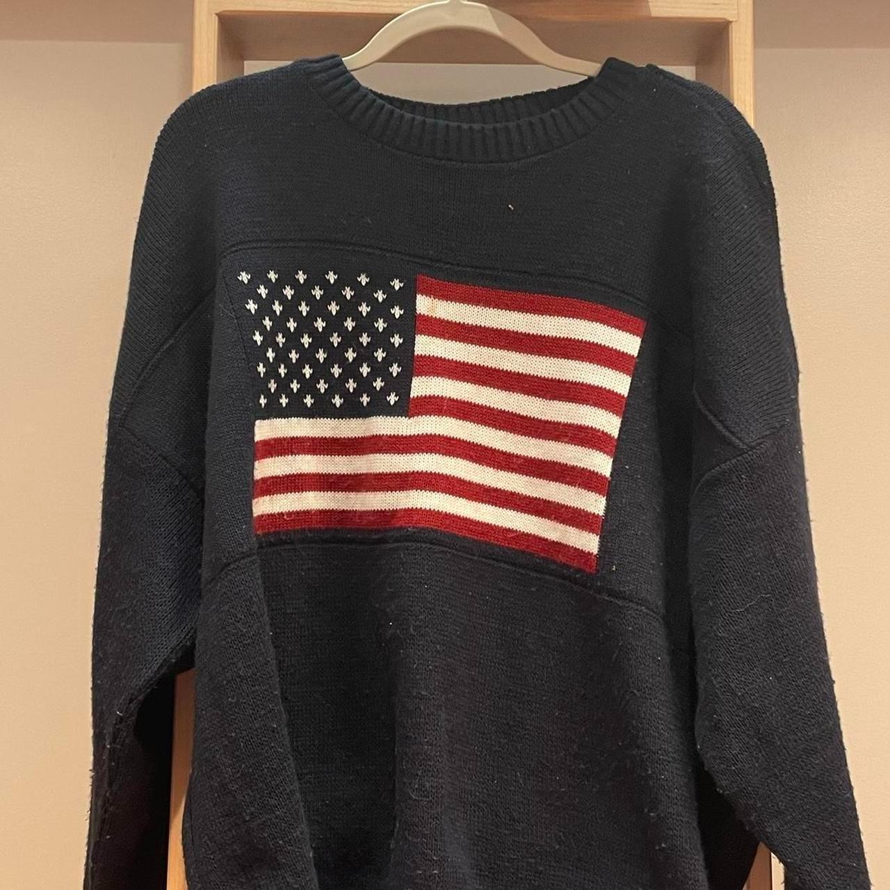 VINTAGE FLAG SWEATER 🇺🇸 ralph lauren polo american... - Depop