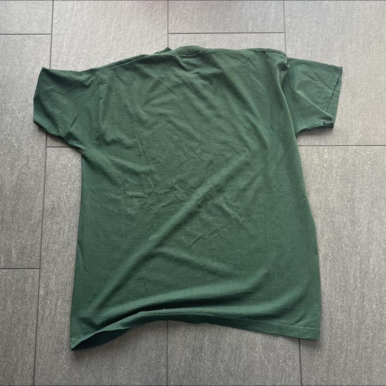 Screen Stars Men's Green And White T-shirt 