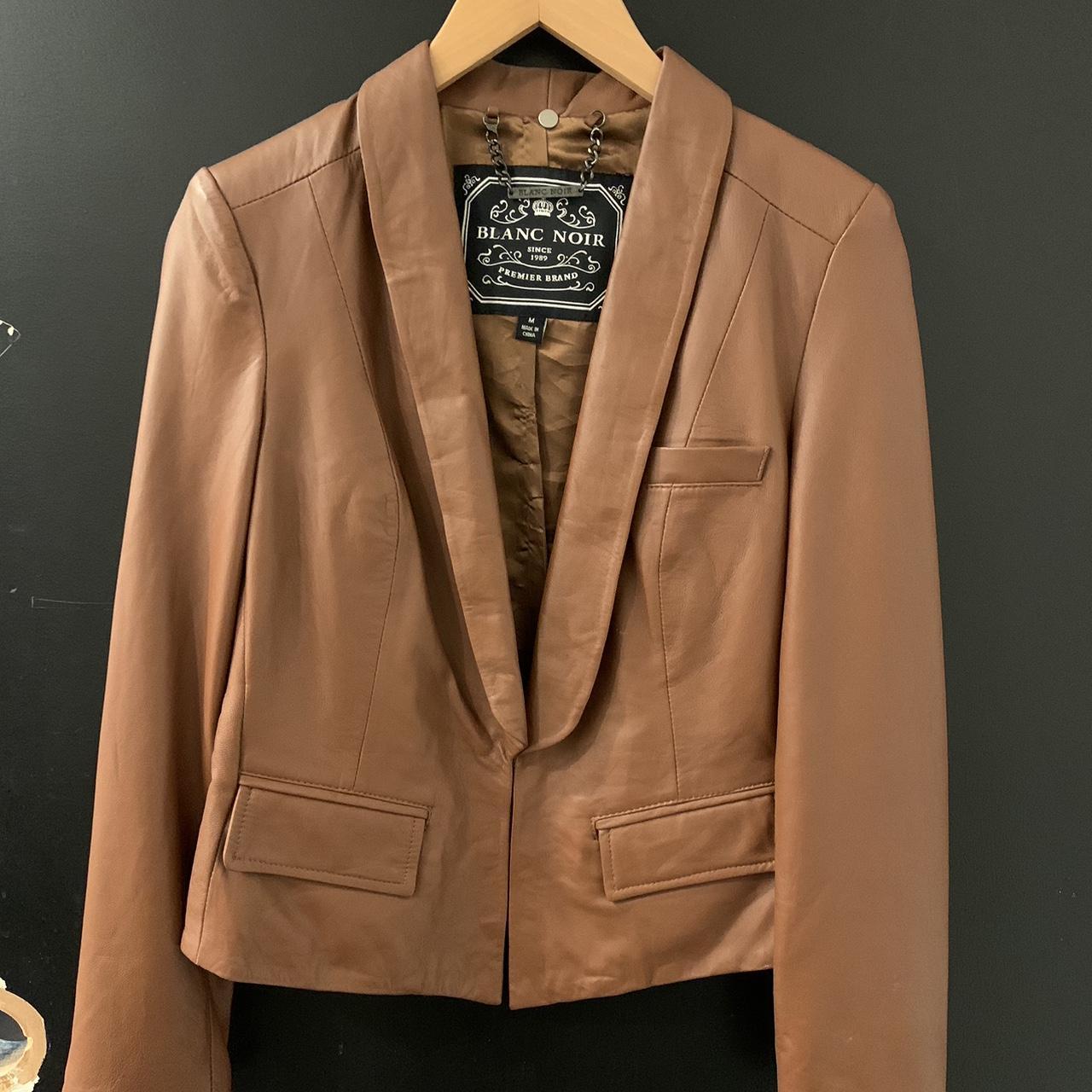 Blanc Noir Brown Leather Jacket