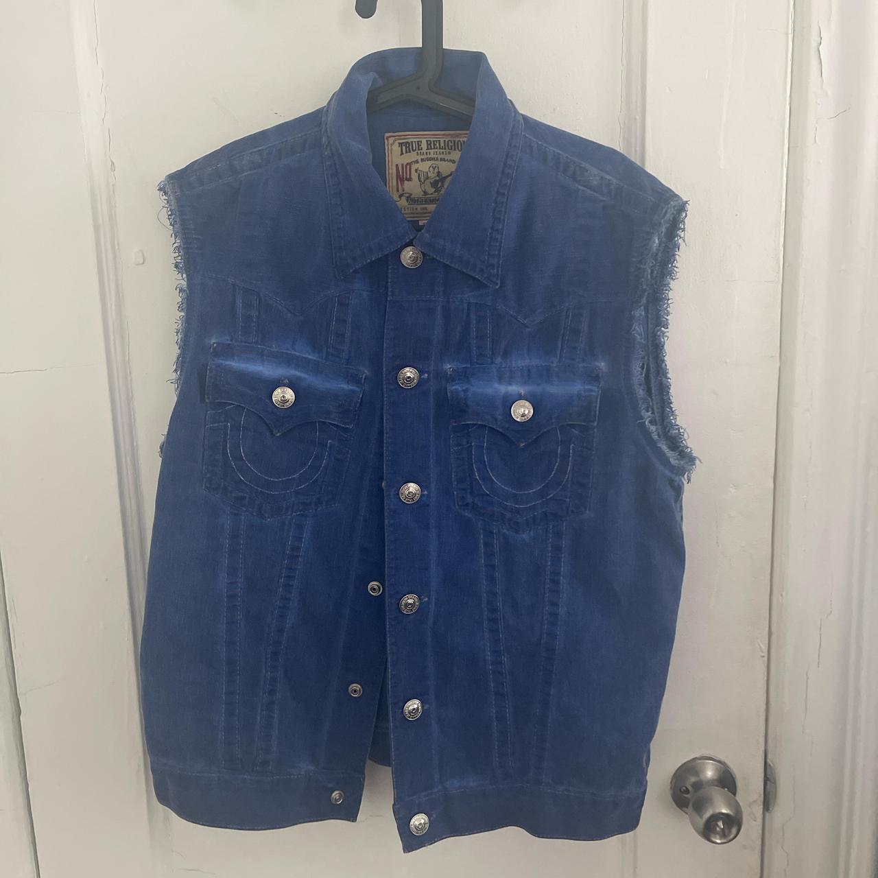 True Religion Blue Denim Vest, #truereligion