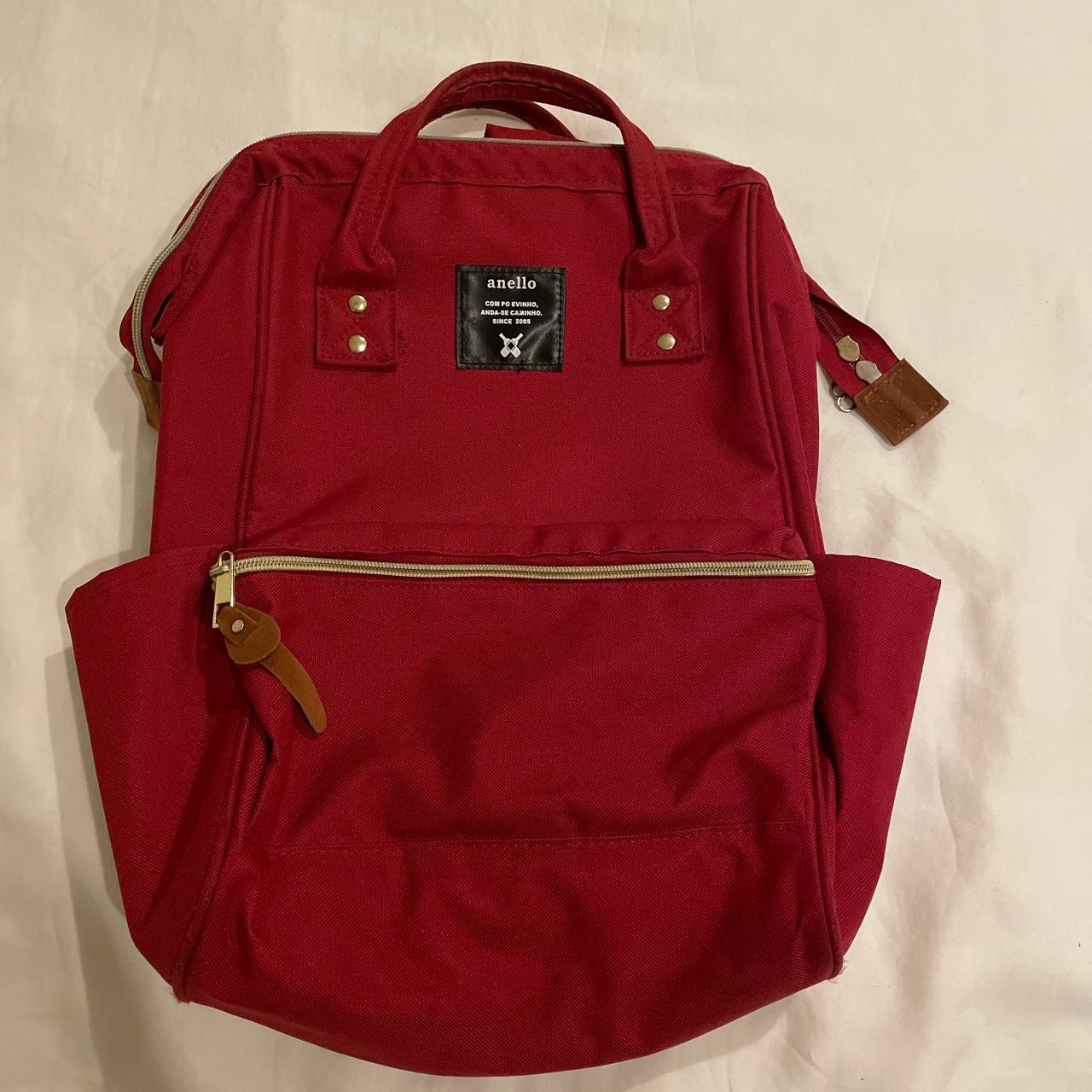 Anello red backpack, barely used backpack Depop