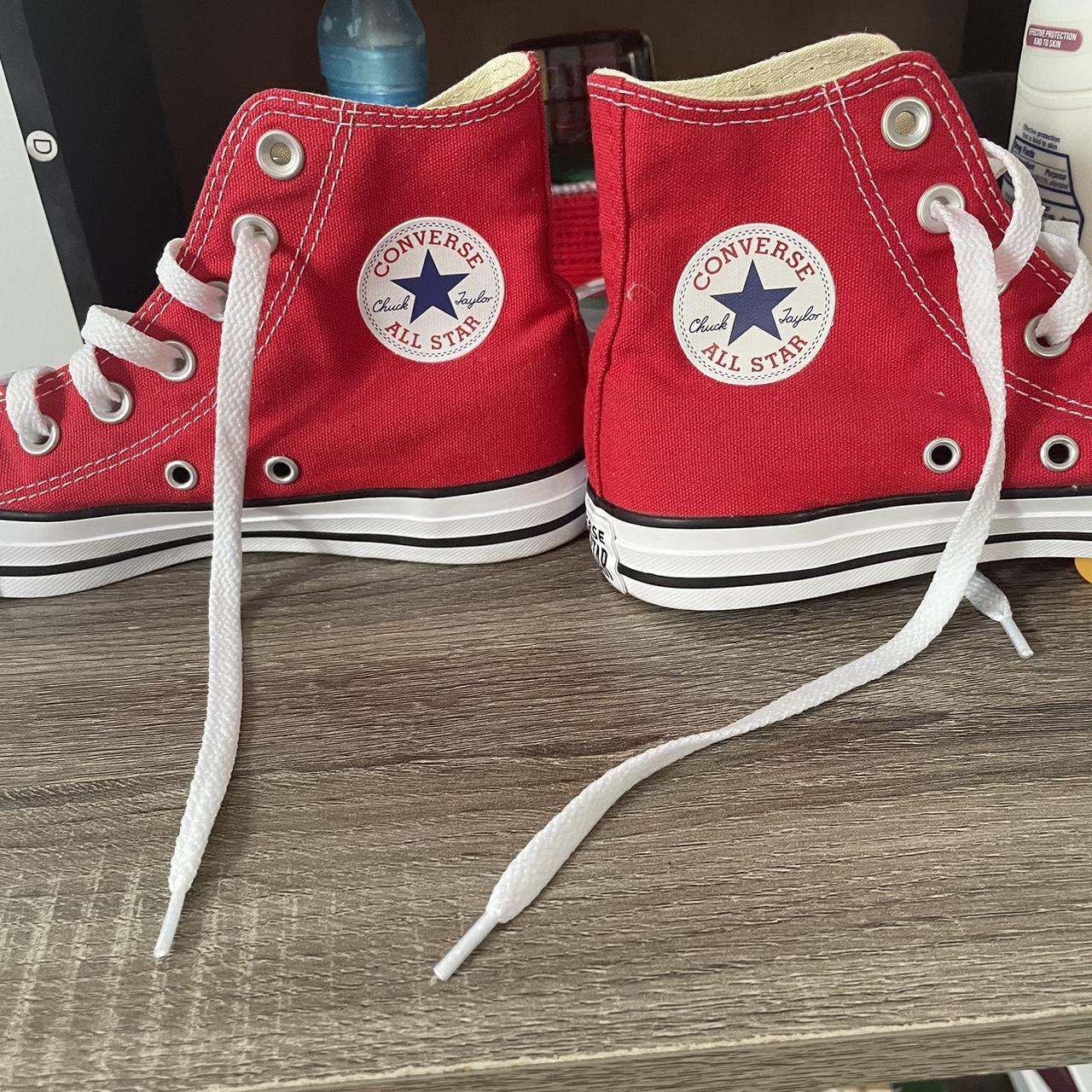 Converse Women's Red Trainers Depop