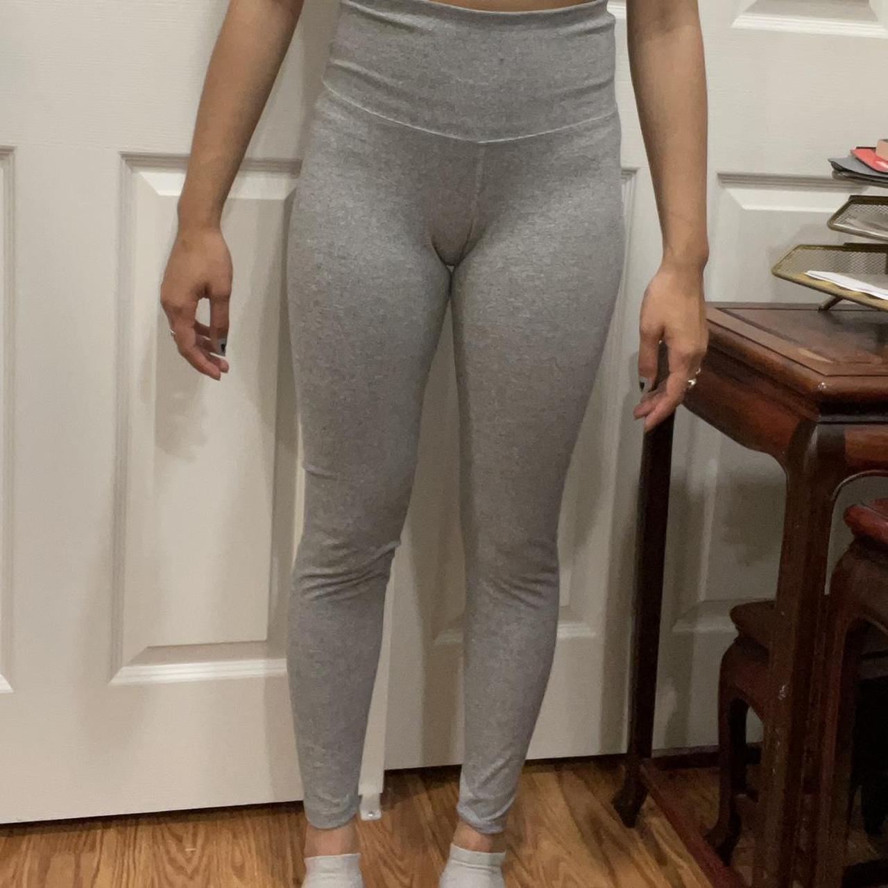 high waisted simple gray leggings work out - Depop