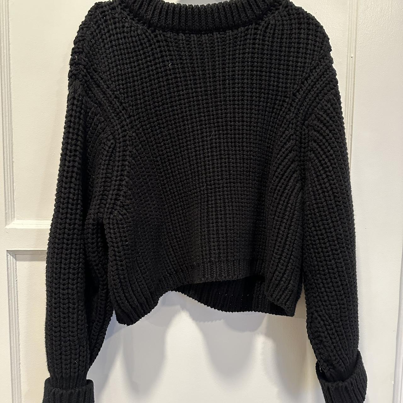 James Street Co. Crop Cotton Lowe Black Sweater.... - Depop