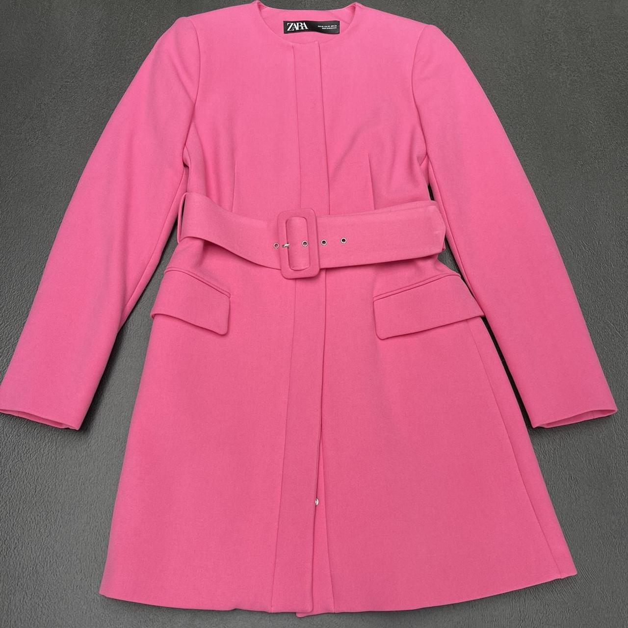 Zara Women's Pink Coat Depop