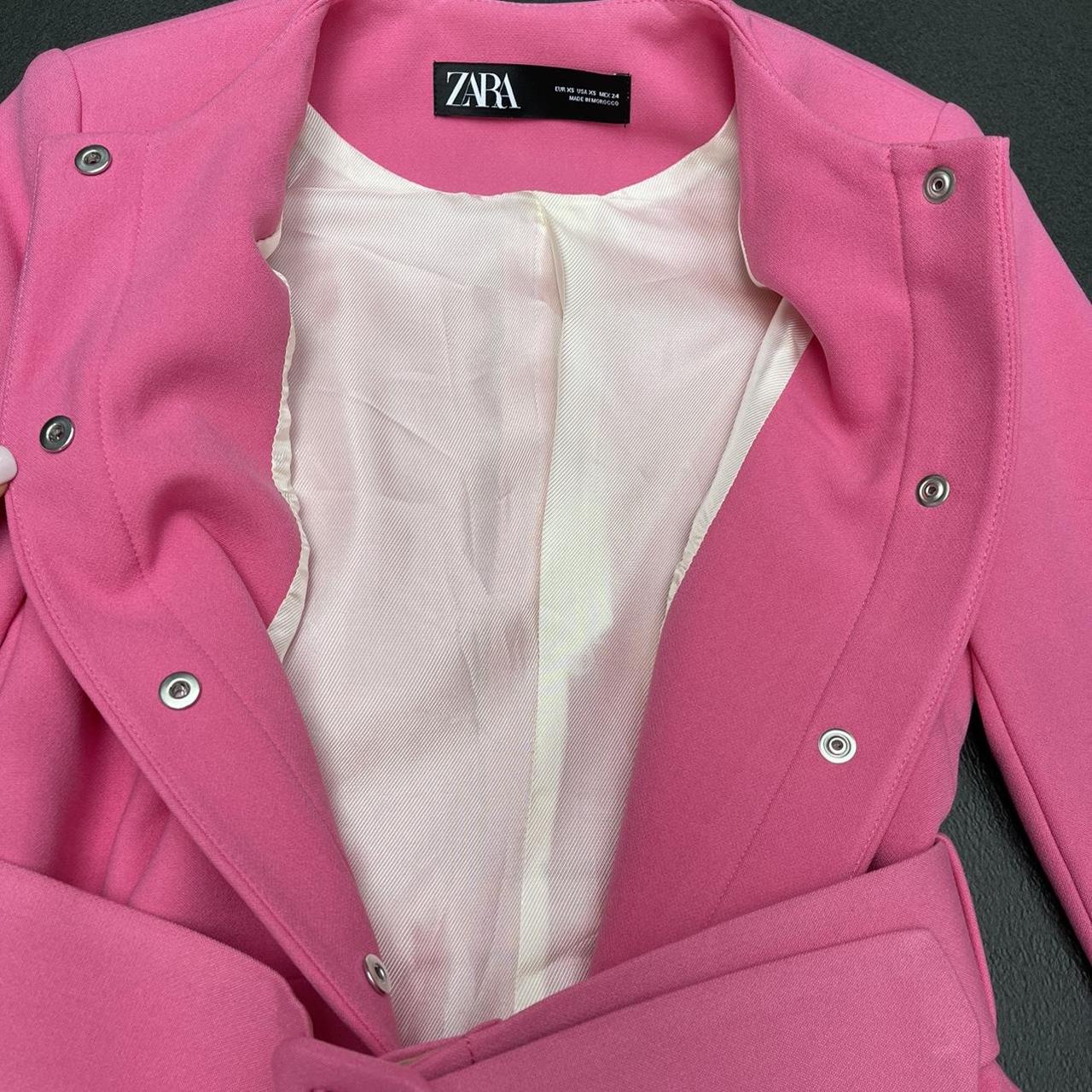 Zara Women's Pink Coat Depop