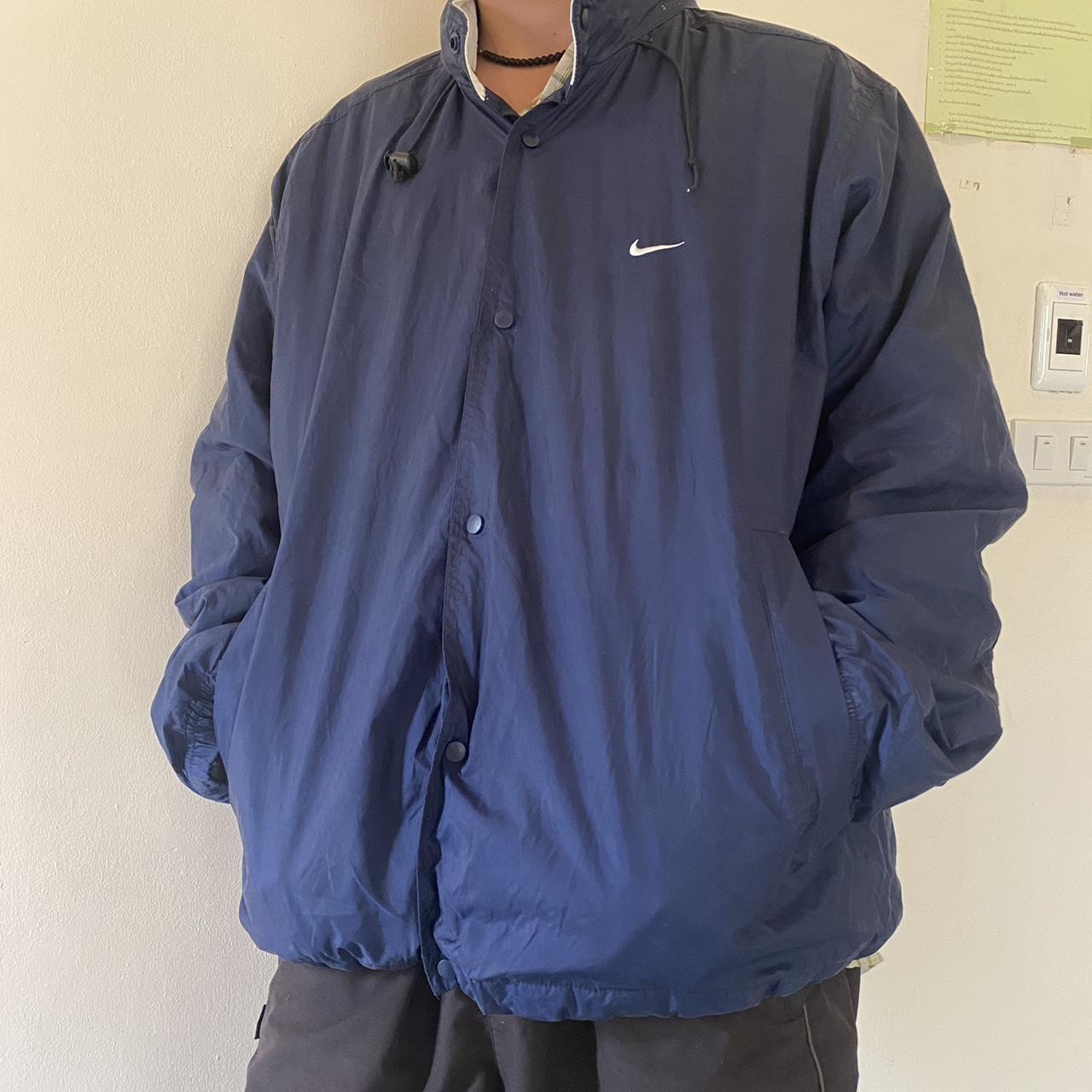 Vintage Navy Nike Coat M Oversized fit Nike... Depop