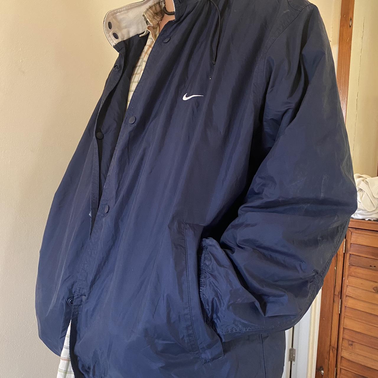 Vintage Navy Nike Coat M Oversized fit Nike... Depop