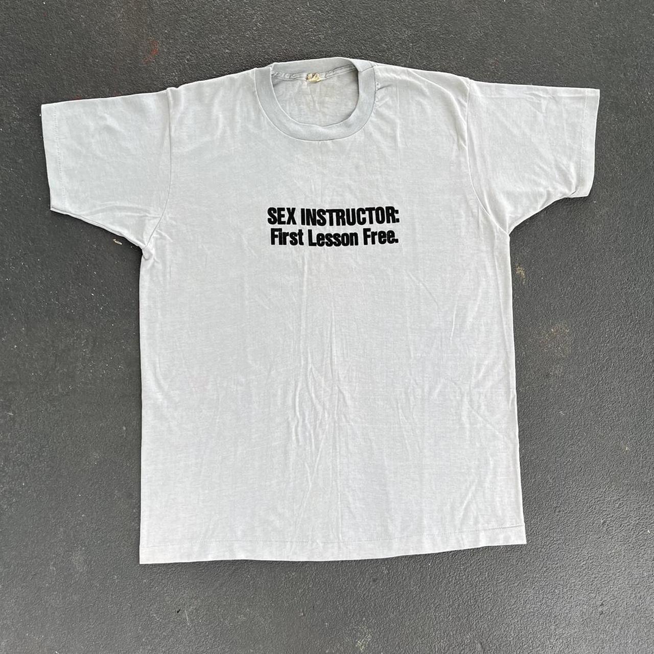 1980s Sex Instructor Tee. Naughty, humor, funny,... - Depop