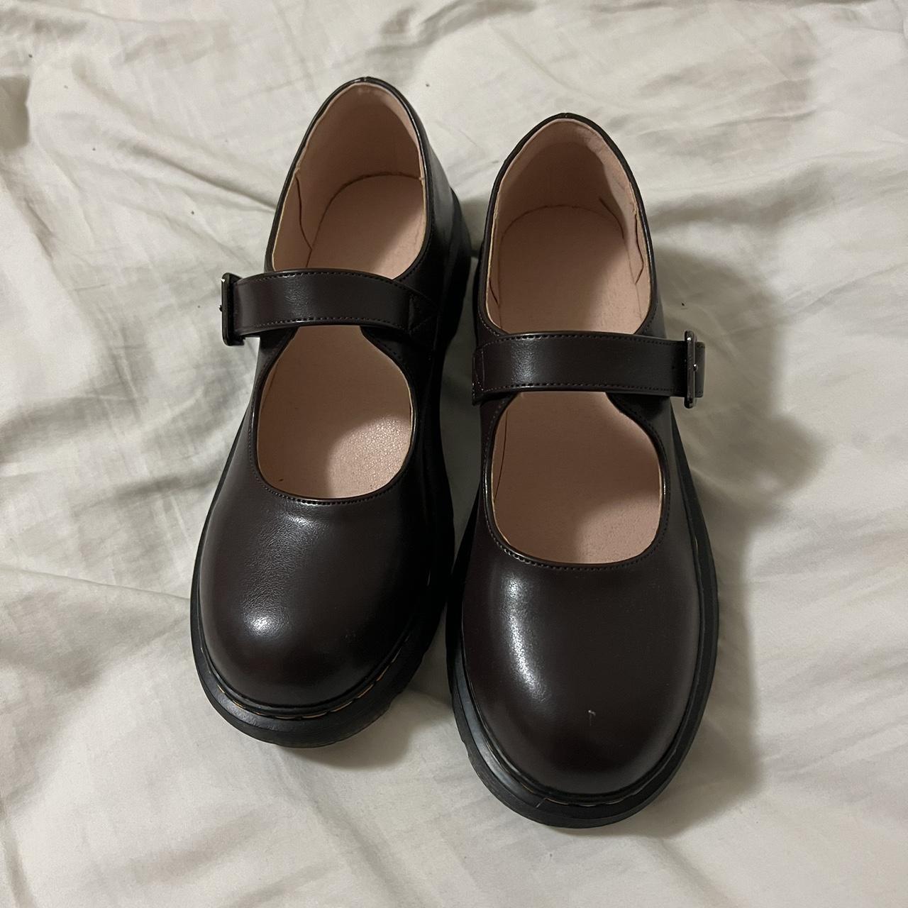 brown mary janes —work once or twice —can fit a size... - Depop