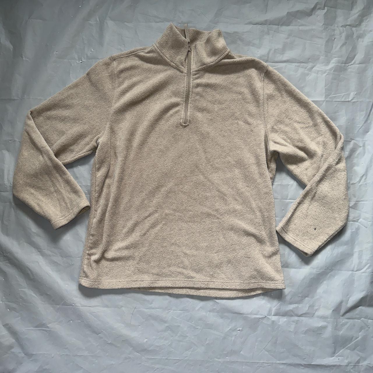 medium saint john’s bay beige quarter zip. only... - Depop