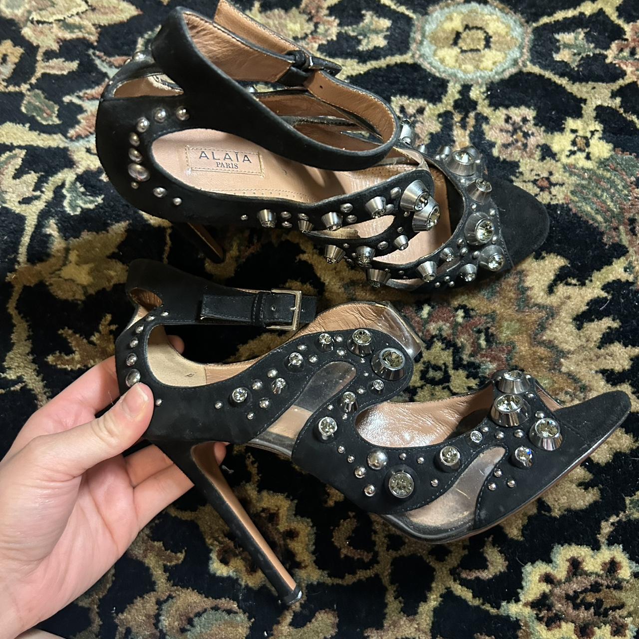 authentic alaia studded heals in