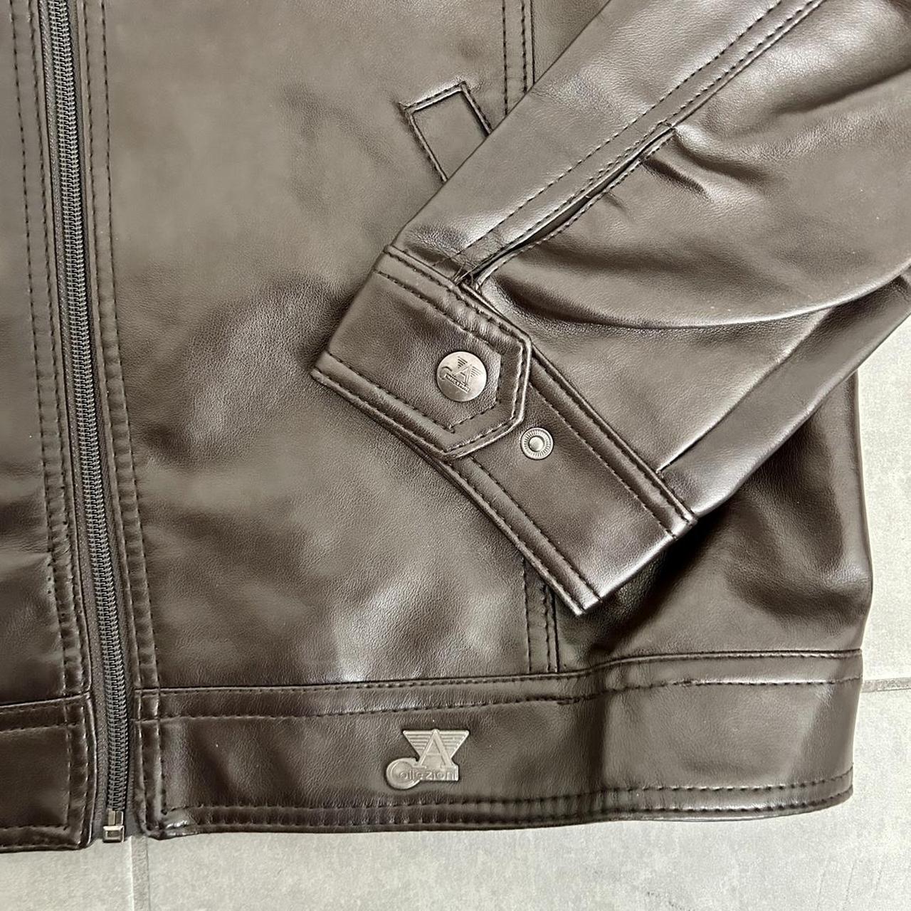 Vintage Armani A Collezioni Leather Jacket Brown | Depop