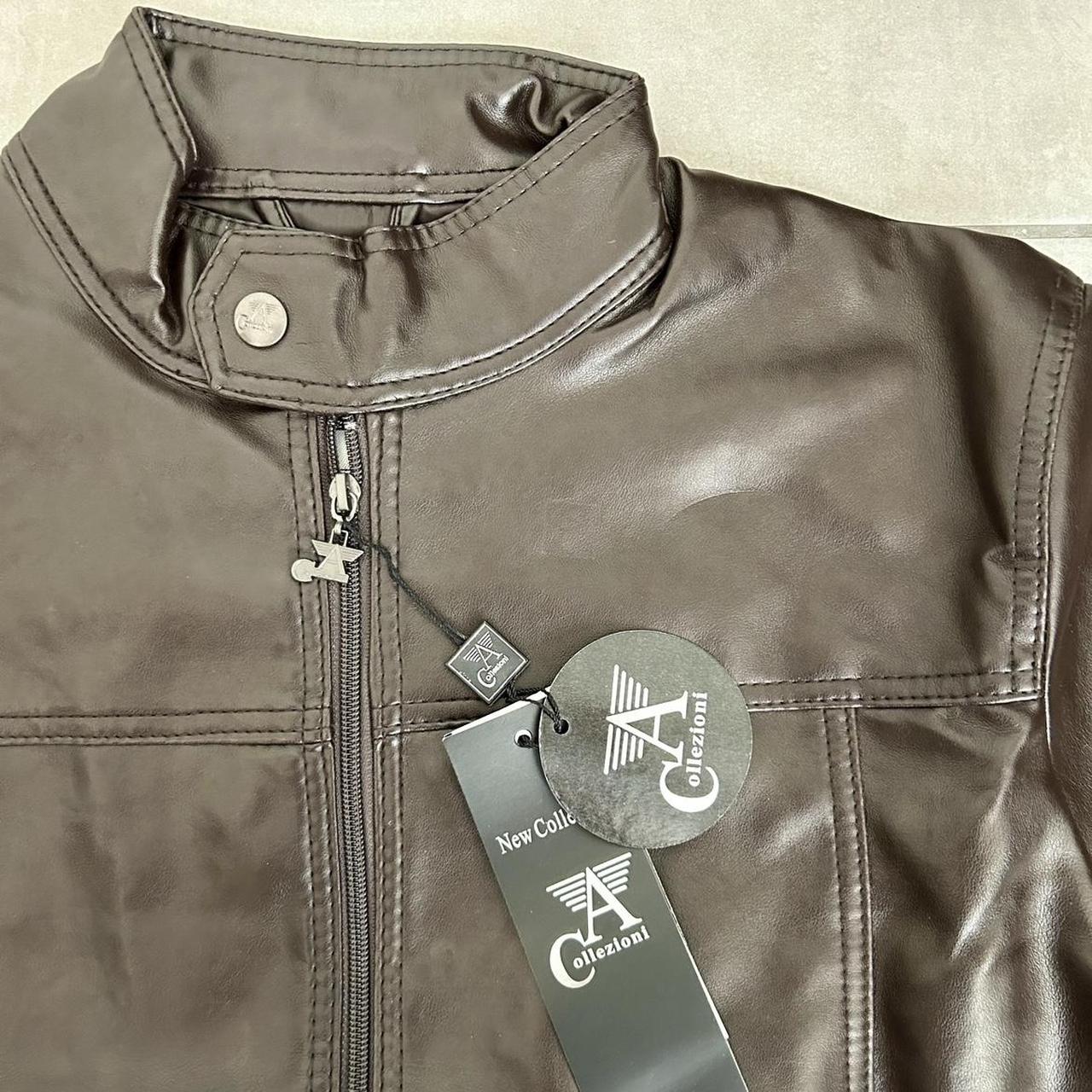 Vintage Armani A Collezioni Leather Jacket Brown | Depop