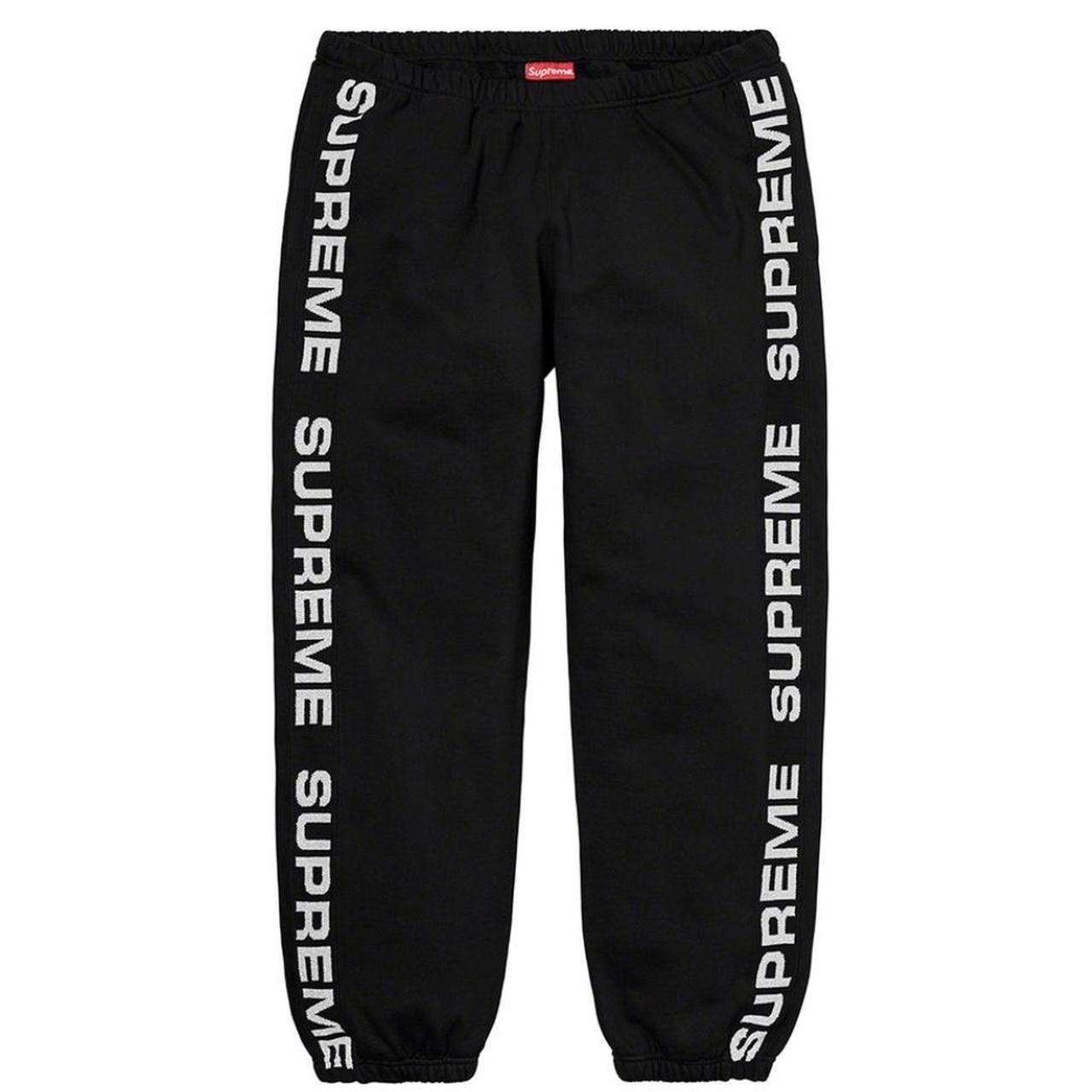 Supreme Sweatpants Metallic Rib black NWT Size - Depop