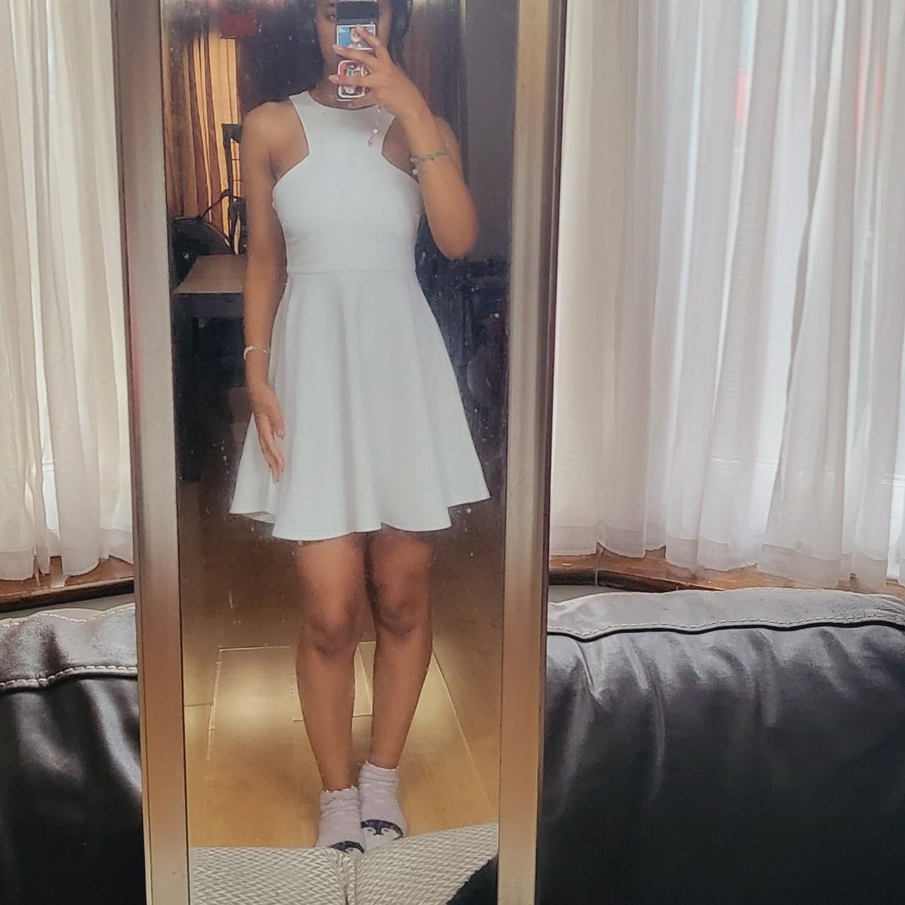 boohoo white and gold dress