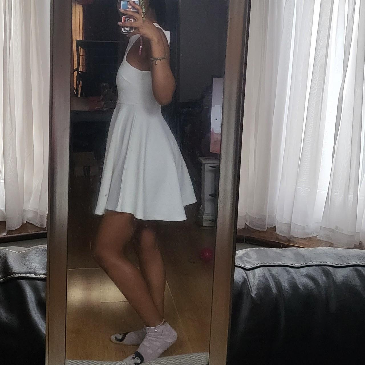boohoo white ruched dress